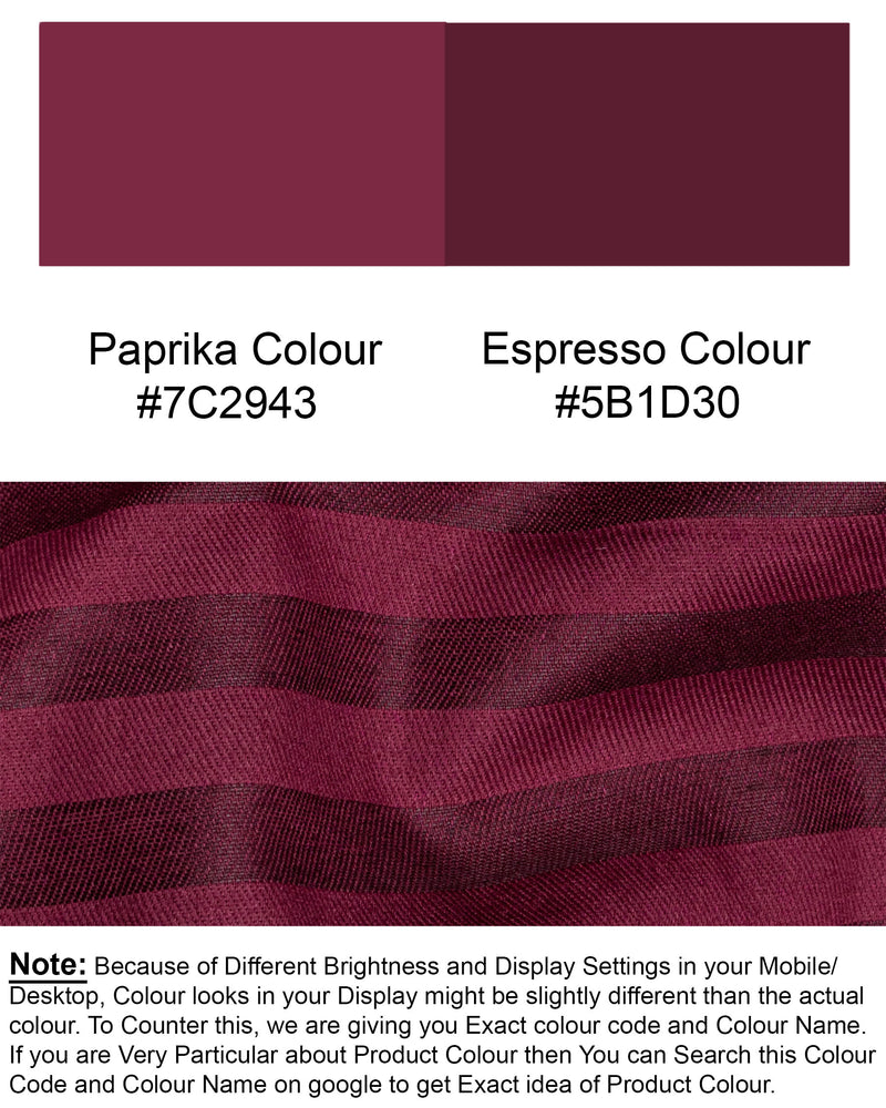 Paprika and Espresso Striped Twill Premium Cotton Shirt 7058-38,7058-38,7058-39,7058-39,7058-40,7058-40,7058-42,7058-42,7058-44,7058-44,7058-46,7058-46,7058-48,7058-48,7058-50,7058-50,7058-52,7058-52
