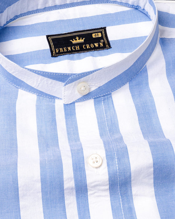 Bright White and Casper Blue Striped Premium Cotton Shirt 7059-M-38, 7059-M-H-38, 7059-M-39, 7059-M-H-39, 7059-M-40, 7059-M-H-40, 7059-M-42, 7059-M-H-42, 7059-M-44, 7059-M-H-44, 7059-M-46, 7059-M-H-46, 7059-M-48, 7059-M-H-48, 7059-M-50, 7059-M-H-50, 7059-M-52, 7059-M-H-52