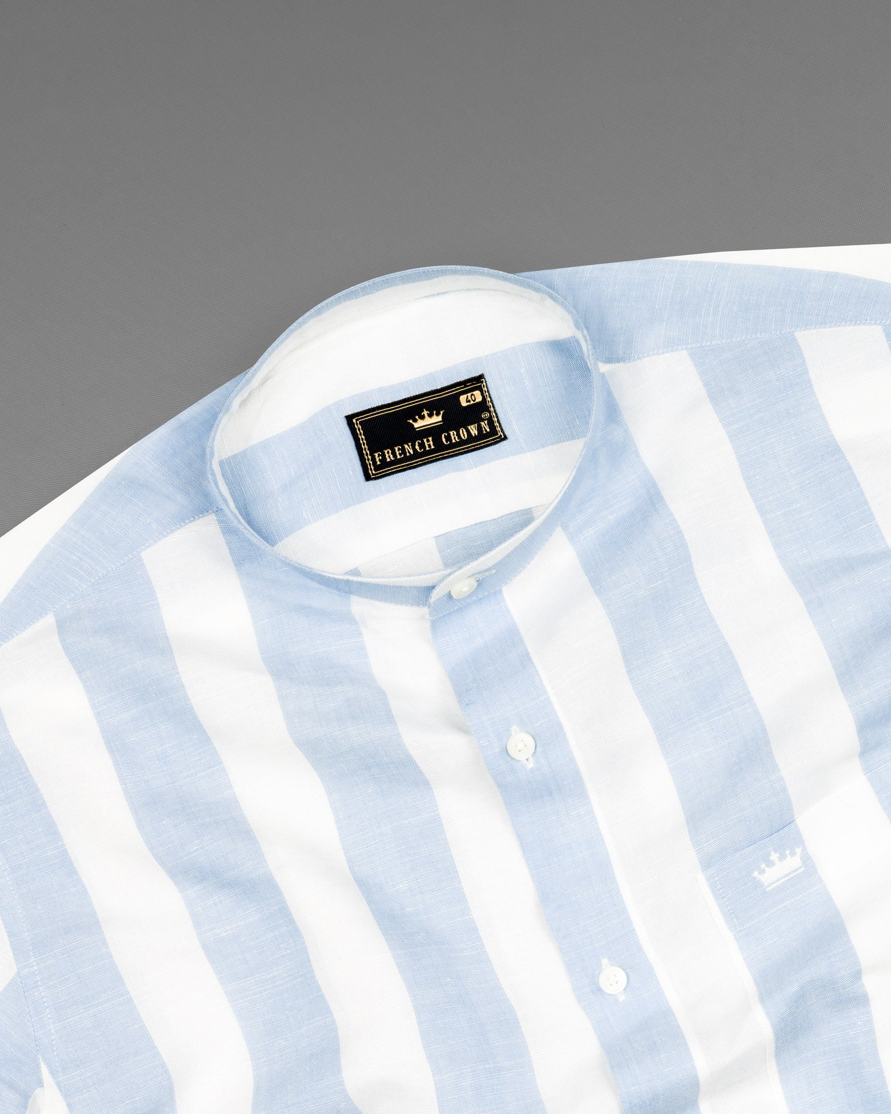 White and Gainsboro Blue Striped Luxurious Linen Shirt 7062-M-38,7062-M-38,7062-M-39,7062-M-39,7062-M-40,7062-M-40,7062-M-42,7062-M-42,7062-M-44,7062-M-44,7062-M-46,7062-M-46,7062-M-48,7062-M-48,7062-M-50,7062-M-50,7062-M-52,7062-M-52