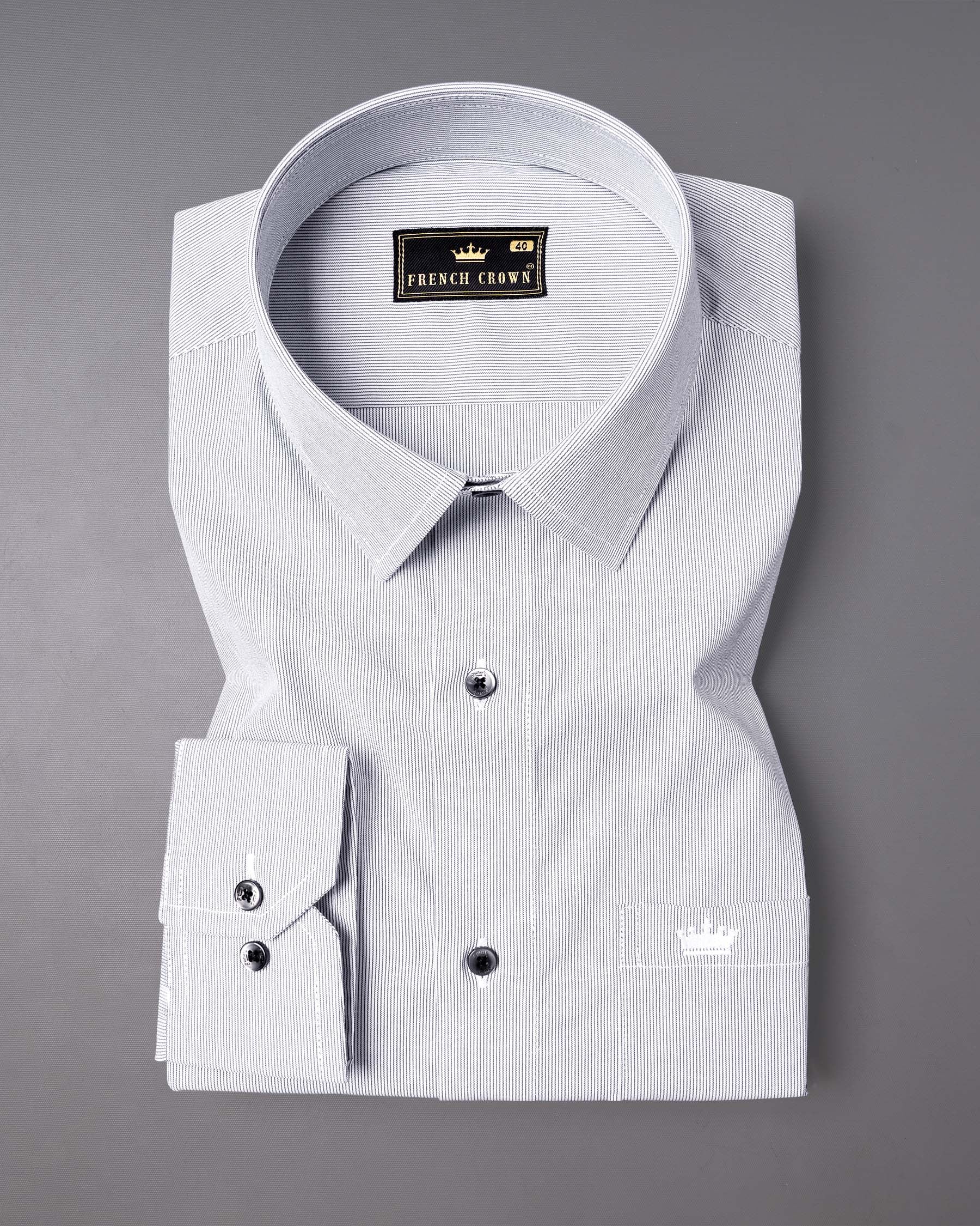 Spun Pearl Pinstriped Premium Cotton Shirt