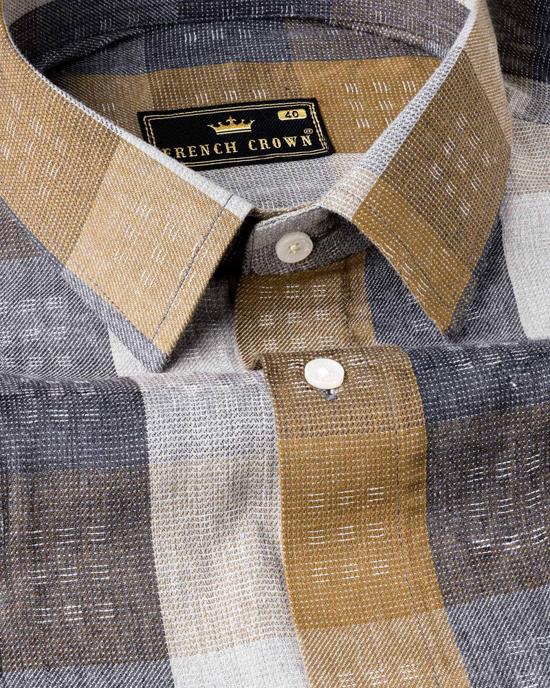 Cameo Brown with Bright White and Mobster Gray Twill Premium Cotton Shirt 7103-38,7103-38,7103-39,7103-39,7103-40,7103-40,7103-42,7103-42,7103-44,7103-44,7103-46,7103-46,7103-48,7103-48,7103-50,7103-50,7103-52,7103-52