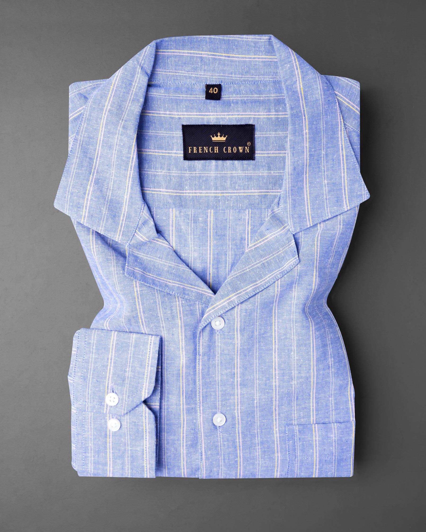 Amethyst Blue And White Striped Luxurious Linen Shirt 7120-CC-38,7120-CC-H-38,7120-CC-39,7120-CC-H-39,7120-CC-40,7120-CC-H-40,7120-CC-42,7120-CC-H-42,7120-CC-44,7120-CC-H-44,7120-CC-46,7120-CC-H-46,7120-CC-48,7120-CC-H-48,7120-CC-50,7120-CC-H-50,7120-CC-52,7120-CC-H-52