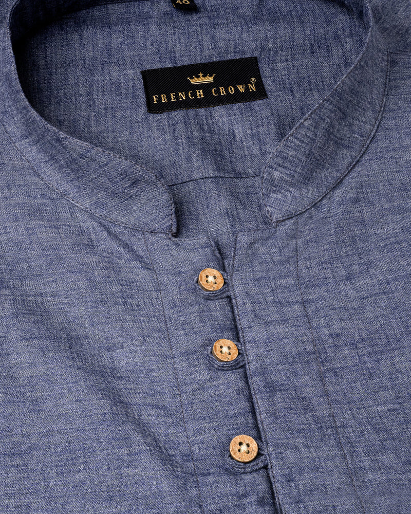 Shuttle Blue Heavyweight Luxurious Linen Kurta Shirt 7130-KS-38,7130-KS-H-38,7130-KS-39,7130-KS-H-39,7130-KS-40,7130-KS-H-40,7130-KS-42,7130-KS-H-42,7130-KS-44,7130-KS-H-44,7130-KS-46,7130-KS-H-46,7130-KS-48,7130-KS-H-48,7130-KS-50,7130-KS-H-50,7130-KS-52,7130-KS-H-52