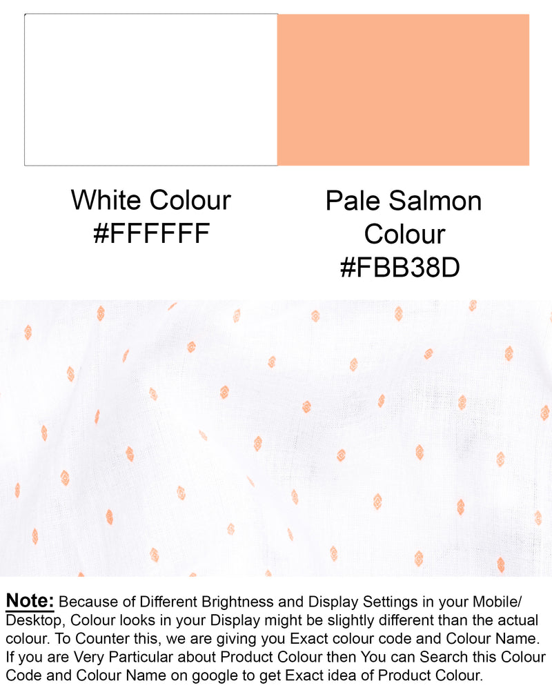 Bright White And Pale Salmon Dobby Textured Premium Giza Cotton Shirt 7131-CC-38,7131-CC-H-38,7131-CC-39,7131-CC-H-39,7131-CC-40,7131-CC-H-40,7131-CC-42,7131-CC-H-42,7131-CC-44,7131-CC-H-44,7131-CC-46,7131-CC-H-46,7131-CC-48,7131-CC-H-48,7131-CC-50,7131-CC-H-50,7131-CC-52,7131-CC-H-52