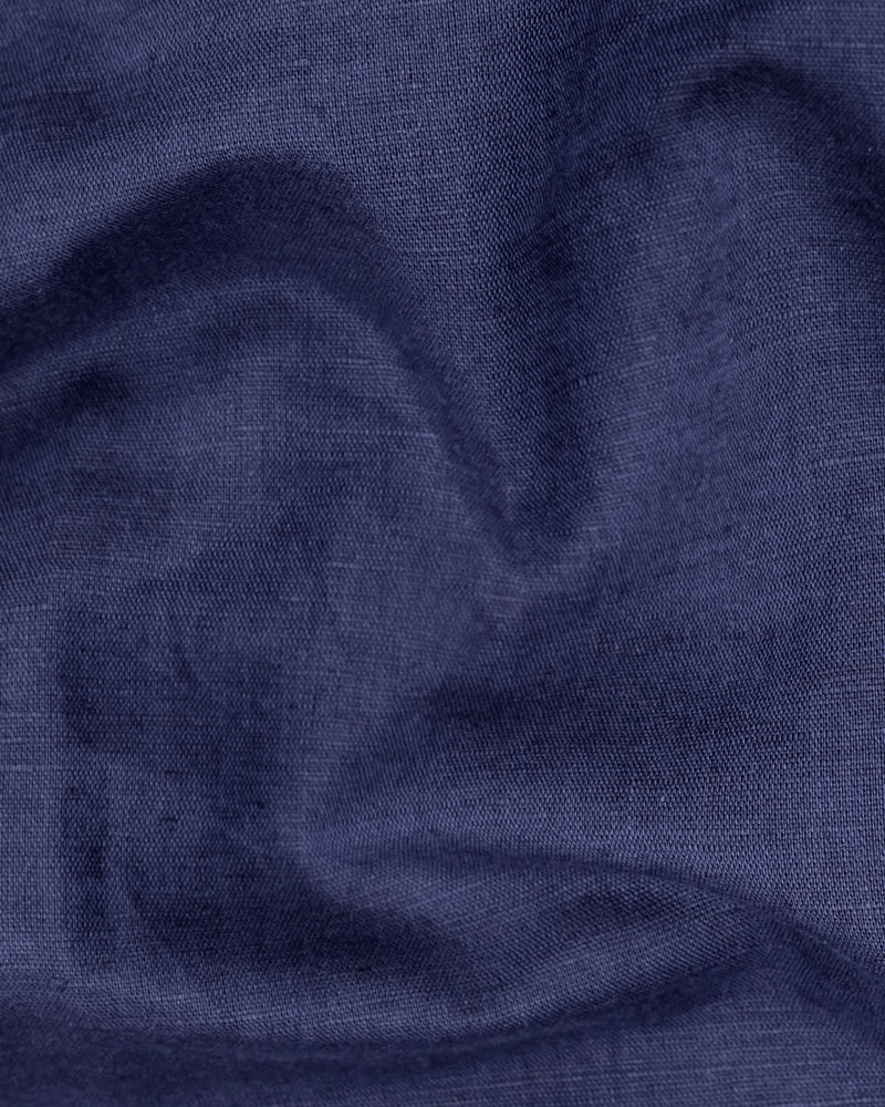 Martinique Blue Luxurious Linen Kurta Shirt