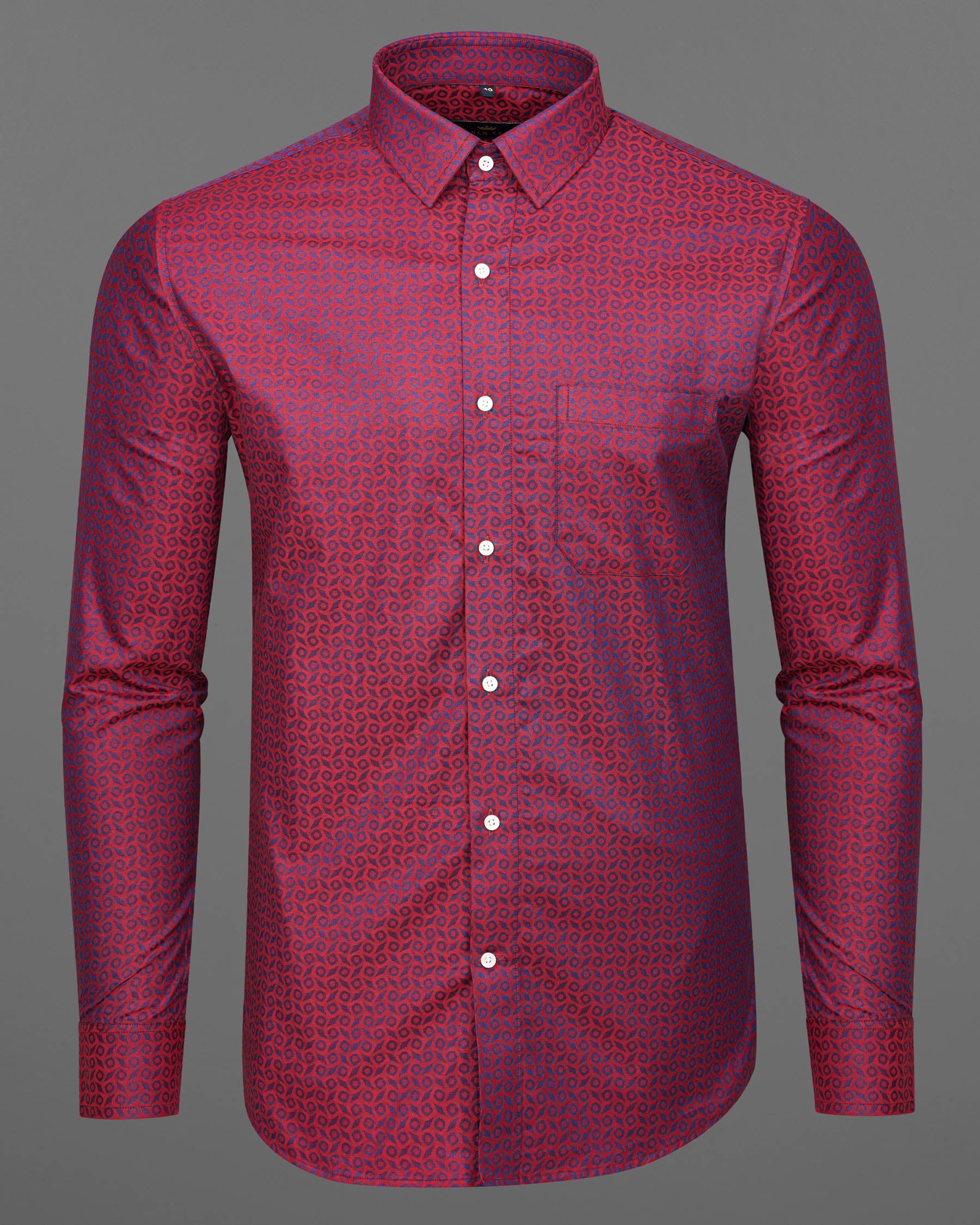 Mulberry Red Printed Jacquard Textured Premium Giza Cotton Shirt 7133-38, 7133-H-38, 7133-39, 7133-H-39, 7133-40, 7133-H-40, 7133-42, 7133-H-42, 7133-44, 7133-H-44, 7133-46, 7133-H-46, 7133-48, 7133-H-48, 7133-50, 7133-H-50, 7133-52, 7133-H-52