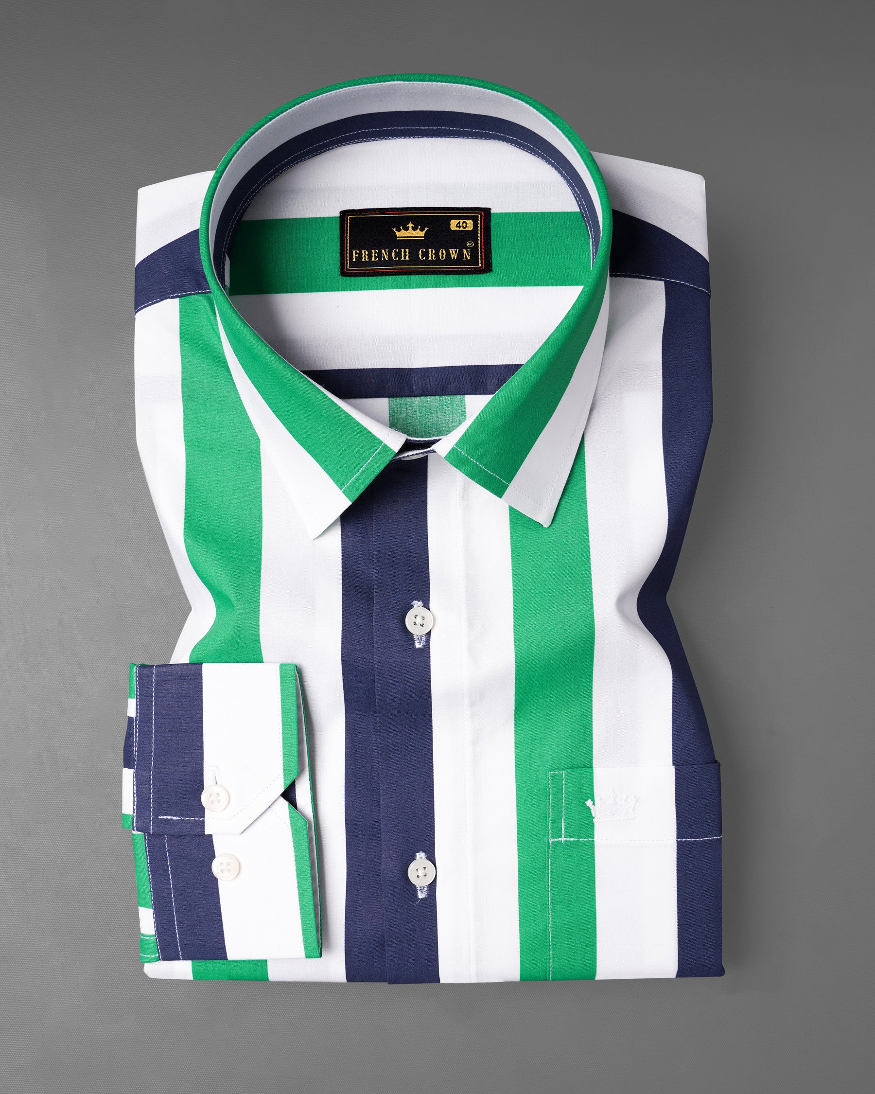 Bright White with Martinique Blue and Dark Mint Striped Premium Cotton Shirt 7139-38,7139-H-38,7139-39,7139-H-39,7139-40,7139-H-40,7139-42,7139-H-42,7139-44,7139-H-44,7139-46,7139-H-46,7139-48,7139-H-48,7139-50,7139-H-50,7139-52,7139-H-52