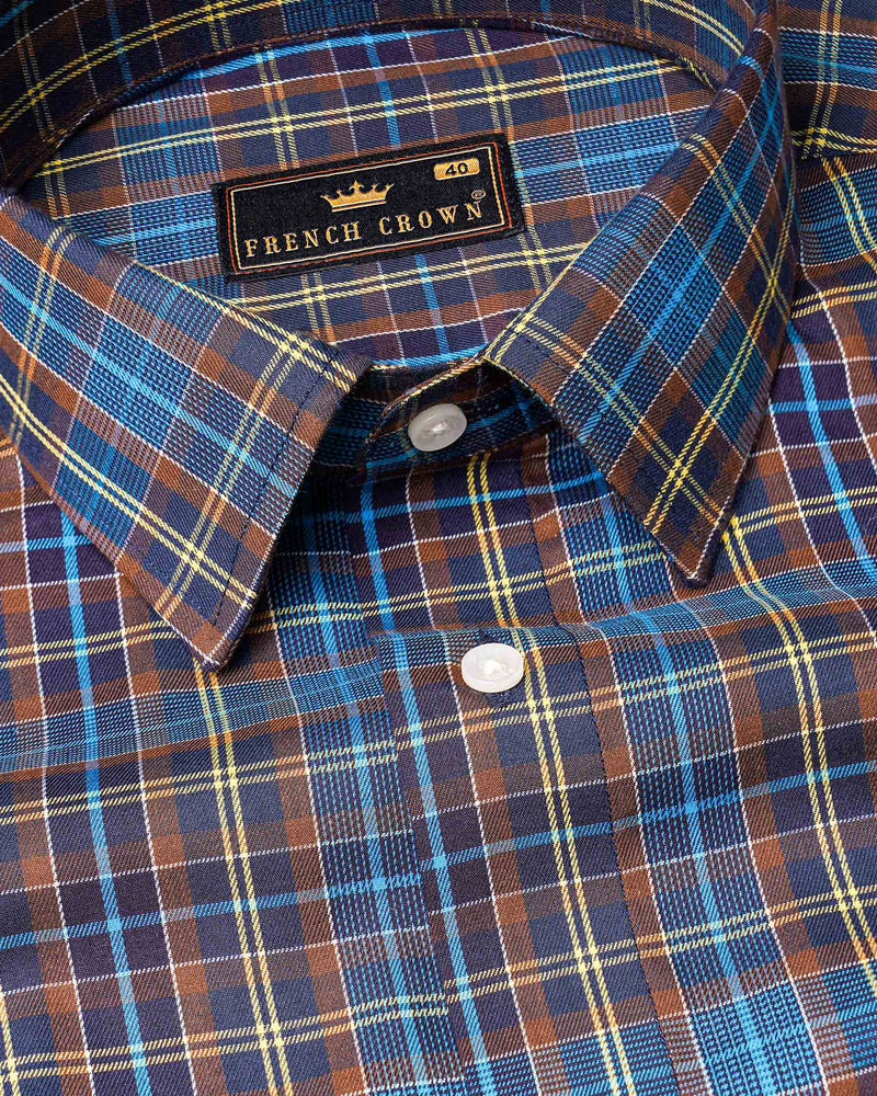 Crystal Blue and Tune Violet Plaid Twill Textured Premium Cotton Shirt 7152-38,7152-H-38,7152-39,7152-H-39,7152-40,7152-H-40,7152-42,7152-H-42,7152-44,7152-H-44,7152-46,7152-H-46,7152-48,7152-H-48,7152-50,7152-H-50,7152-52,7152-H-52