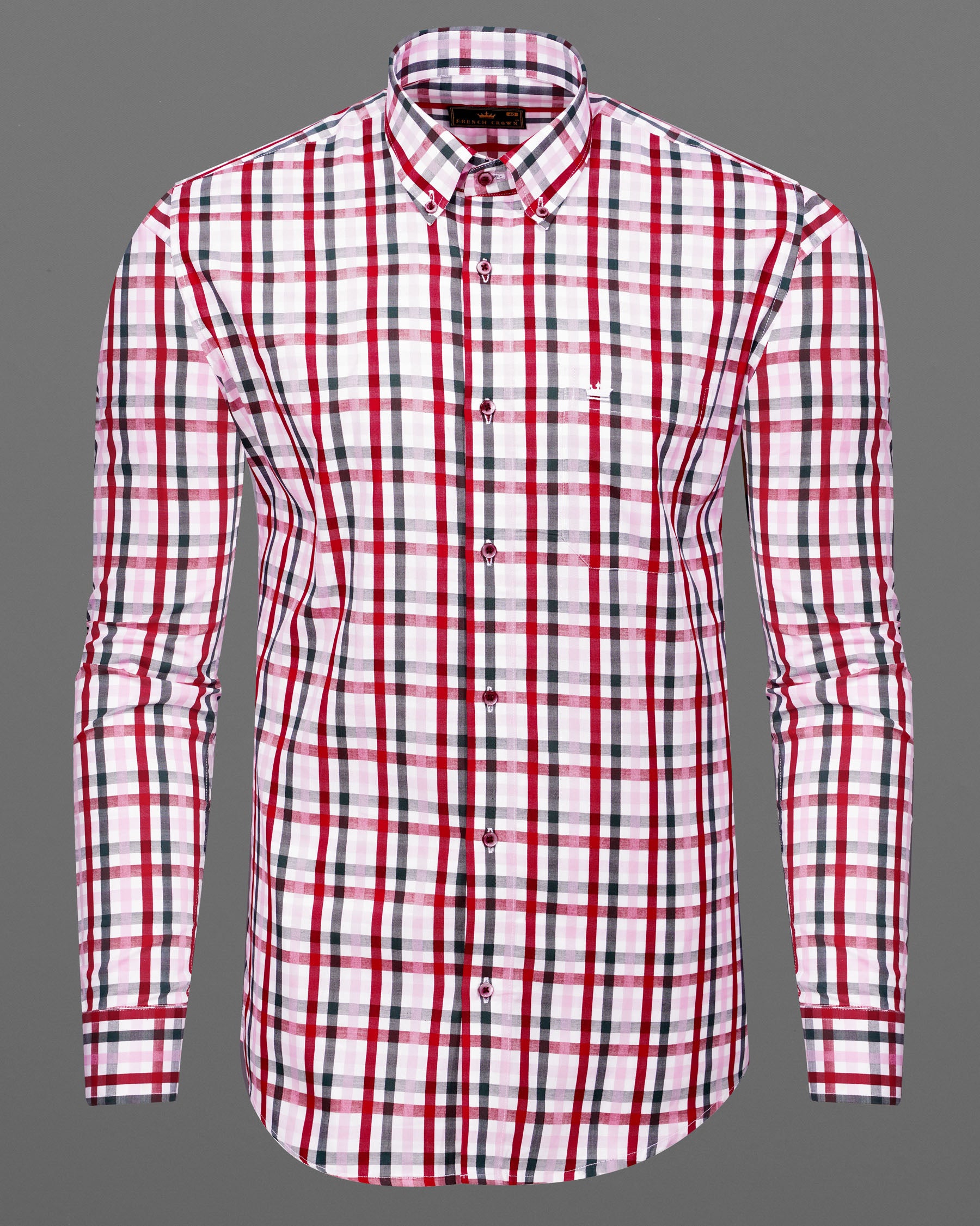 Reddish with White Plaid Twill Premium Cotton Shirt 7181-BD-MN-38,7181-BD-MN-H-38,7181-BD-MN-39,7181-BD-MN-H-39,7181-BD-MN-40,7181-BD-MN-H-40,7181-BD-MN-42,7181-BD-MN-H-42,7181-BD-MN-44,7181-BD-MN-H-44,7181-BD-MN-46,7181-BD-MN-H-46,7181-BD-MN-48,7181-BD-MN-H-48,7181-BD-MN-50,7181-BD-MN-H-50,7181-BD-MN-52,7181-BD-MN-H-52