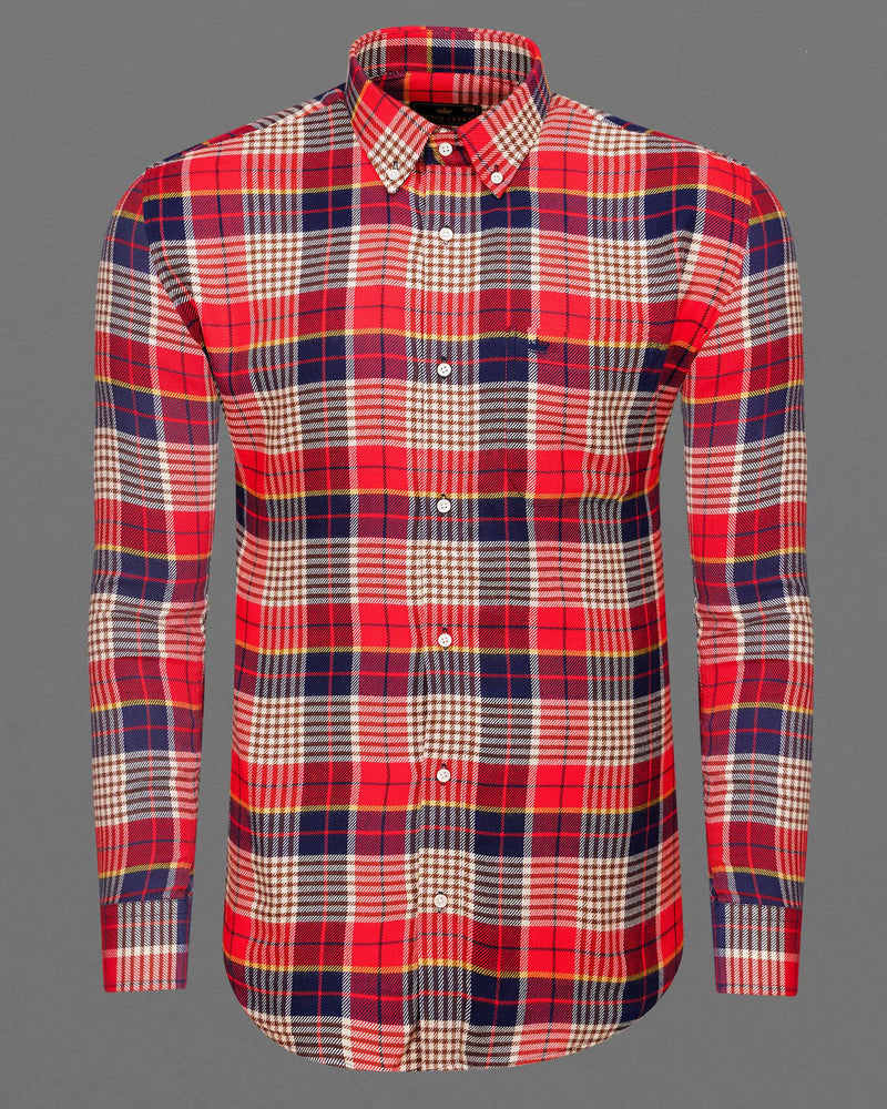 Coral Red and Hampton Brown Plaid Flannel Shirt 7186-BD-38,7186-BD-H-38,7186-BD-39,7186-BD-H-39,7186-BD-40,7186-BD-H-40,7186-BD-42,7186-BD-H-42,7186-BD-44,7186-BD-H-44,7186-BD-46,7186-BD-H-46,7186-BD-48,7186-BD-H-48,7186-BD-50,7186-BD-H-50,7186-BD-52,7186-BD-H-52