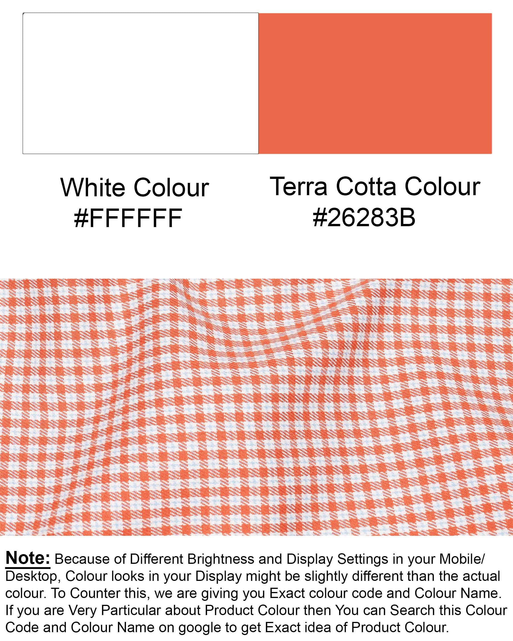 Terra Cotta Orange and White Gingham Oxford Overshirt 7187-BD-38,7187-BD-H-38,7187-BD-39,7187-BD-H-39,7187-BD-40,7187-BD-H-40,7187-BD-42,7187-BD-H-42,7187-BD-44,7187-BD-H-44,7187-BD-46,7187-BD-H-46,7187-BD-48,7187-BD-H-48,7187-BD-50,7187-BD-H-50,7187-BD-52,7187-BD-H-52