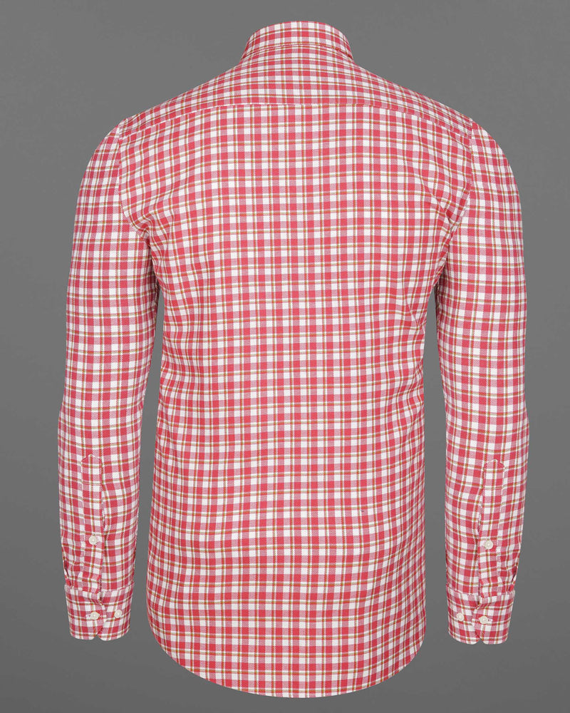Brink Pink and White Plaid Twill Premium Cotton Overshirt/Shacket