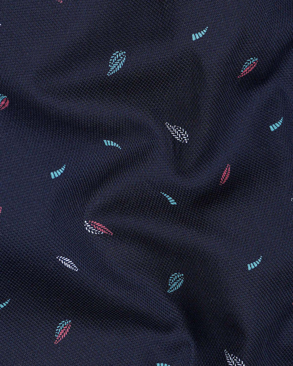 Ebony Blue Leaves Dobby Textured Premium Giza Cotton Shirt 7190-BD-38,7190-BD-H-38,7190-BD-39,7190-BD-H-39,7190-BD-40,7190-BD-H-40,7190-BD-42,7190-BD-H-42,7190-BD-44,7190-BD-H-44,7190-BD-46,7190-BD-H-46,7190-BD-48,7190-BD-H-48,7190-BD-50,7190-BD-H-50,7190-BD-52,7190-BD-H-52