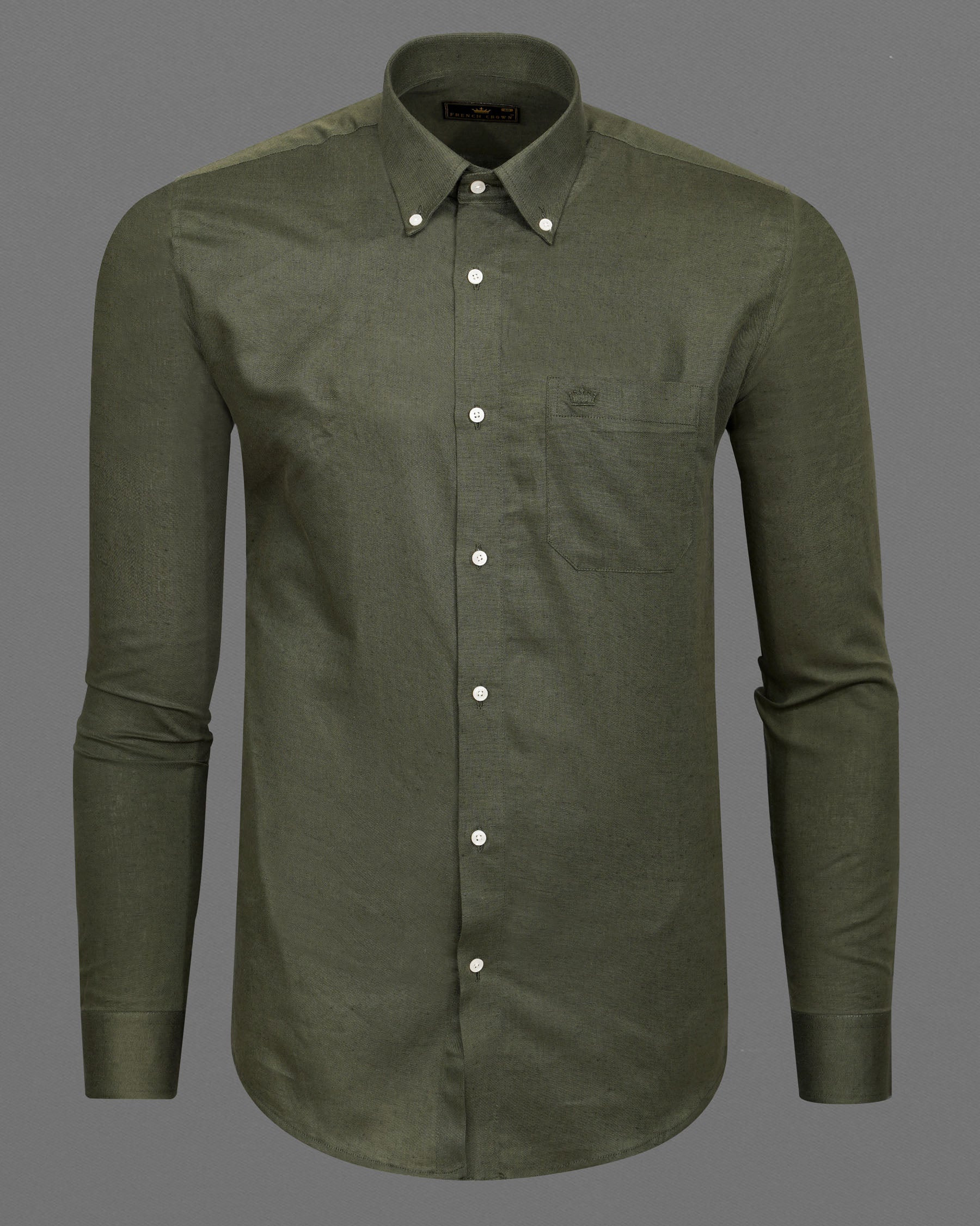 Flint Green Luxurious Linen Shirt