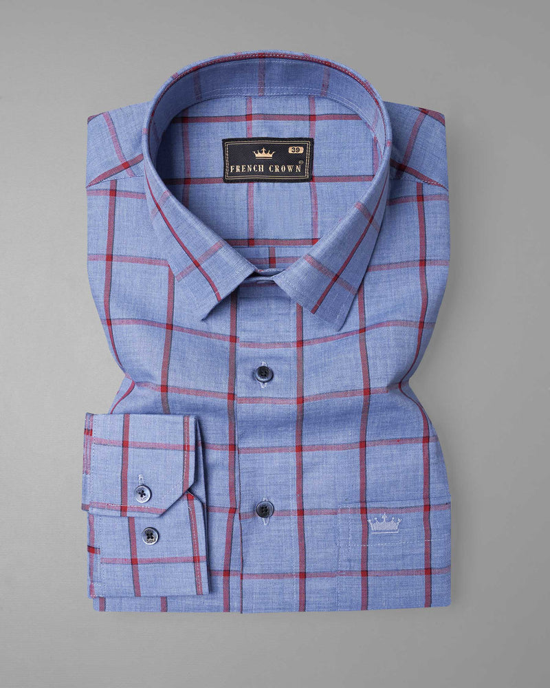 Shipcove Blue and Chestnut Red Windowpane Royal Oxford Shirt 7207-BLE-38,7207-BLE-H-38,7207-BLE-39,7207-BLE-H-39,7207-BLE-40,7207-BLE-H-40,7207-BLE-42,7207-BLE-H-42,7207-BLE-44,7207-BLE-H-44,7207-BLE-46,7207-BLE-H-46,7207-BLE-48,7207-BLE-H-48,7207-BLE-50,7207-BLE-H-50,7207-BLE-52,7207-BLE-H-52