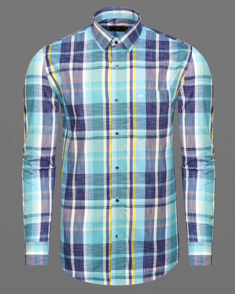 Charlotte and East Bay Blue Plaid Royal Oxford Shirt