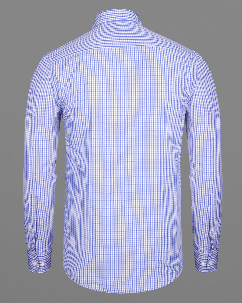 Portage Blue Checkered Premium Cotton Shirt