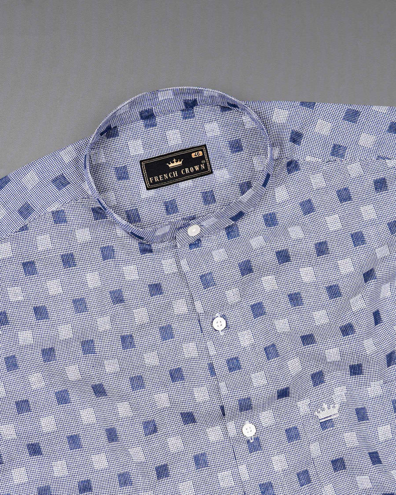 Meteorite Blue and White Square Dobby Textured Premium Giza Cotton Shirt 7277-M-38, 7277-M-H-38, 7277-M-39, 7277-M-H-39, 7277-M-40, 7277-M-H-40, 7277-M-42, 7277-M-H-42, 7277-M-44, 7277-M-H-44, 7277-M-46, 7277-M-H-46, 7277-M-48, 7277-M-H-48, 7277-M-50, 7277-M-H-50, 7277-M-52, 7277-M-H-52