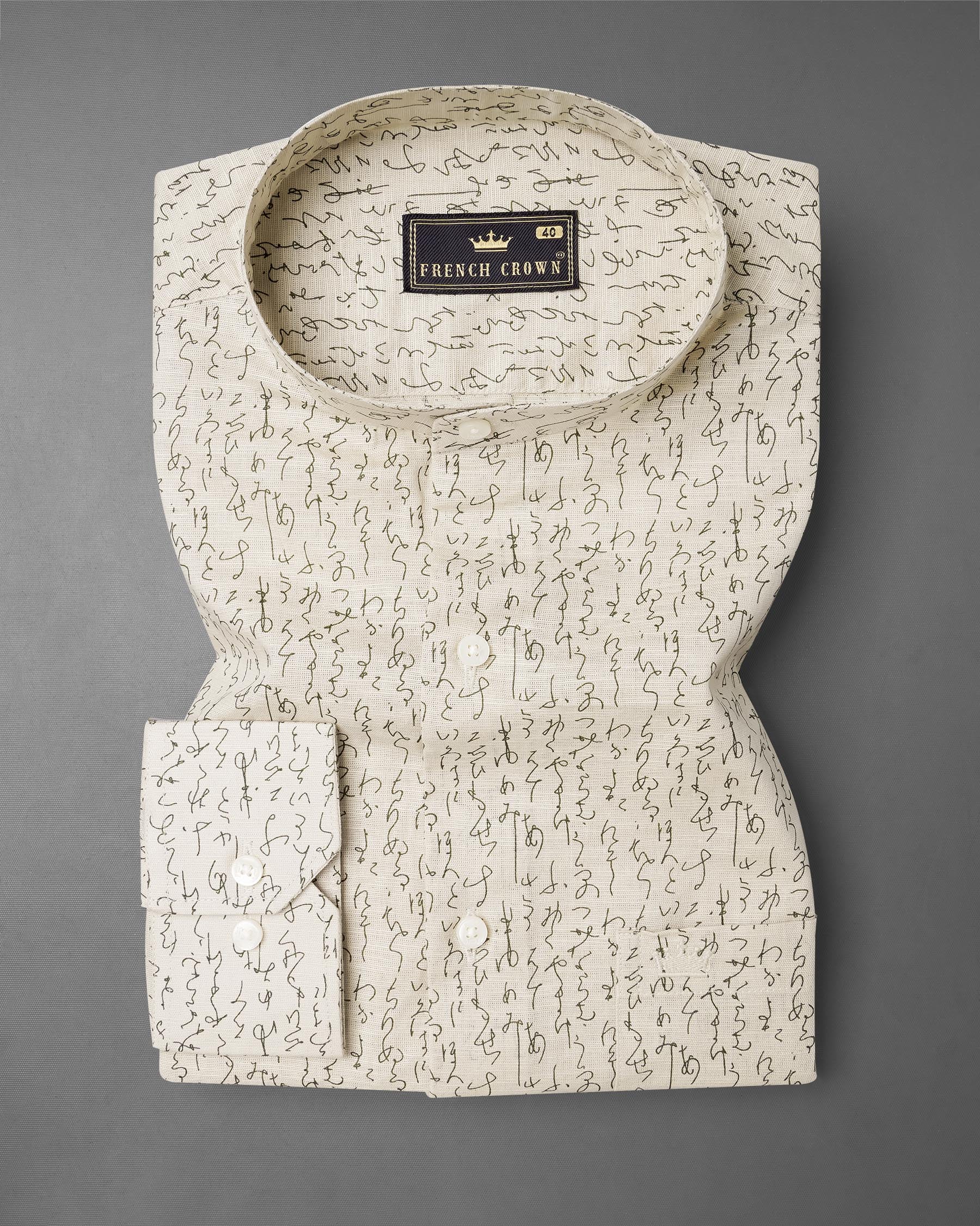 Periglacial Quirky Designed Luxurious Linen Shirt