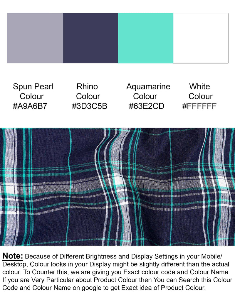 Rhino Blue Plaid Premium Cotton Shirt