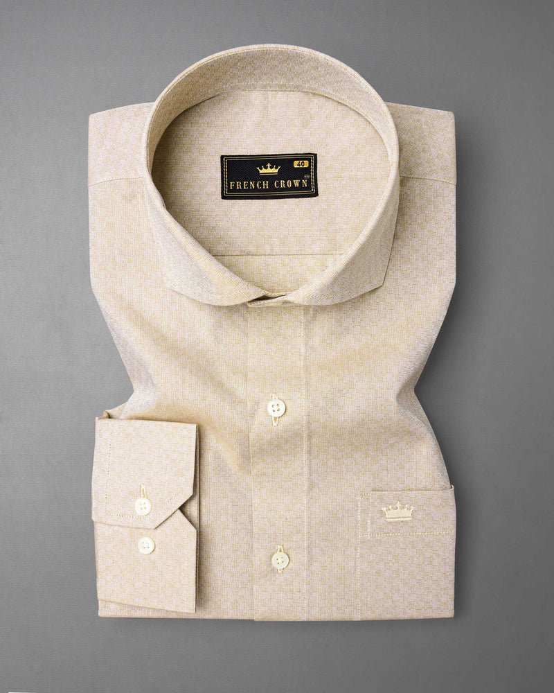 Akaroa Brown Dobby Textured Premium Giza Cotton Shirt