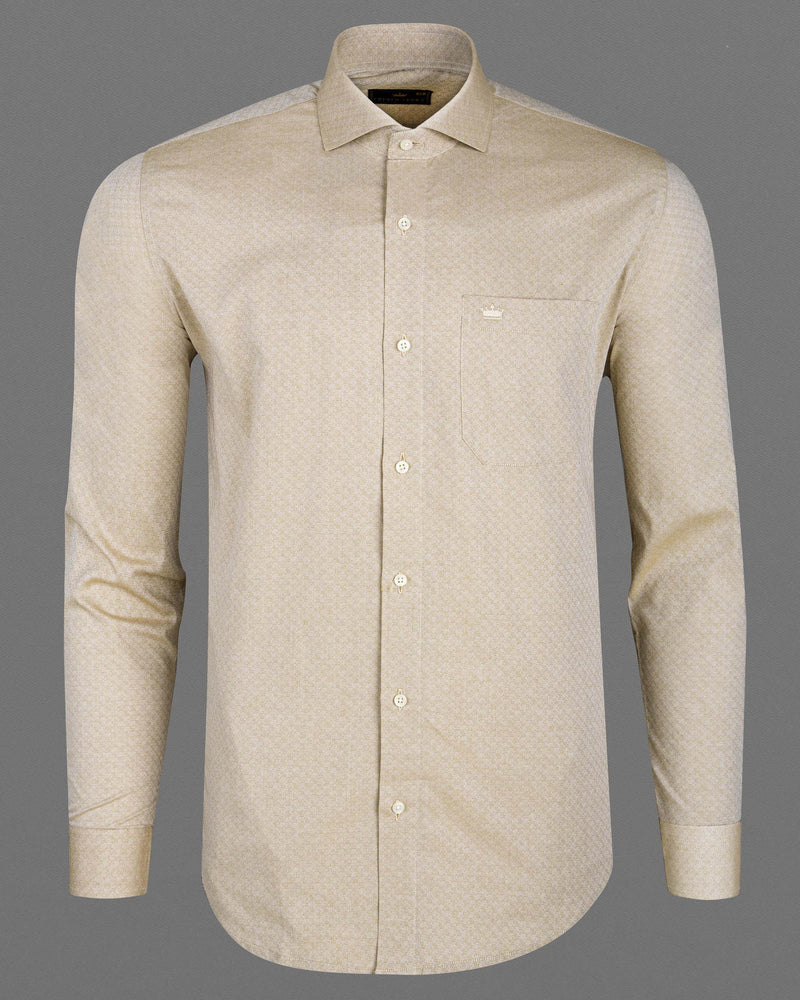 Akaroa Brown Dobby Textured Premium Giza Cotton Shirt