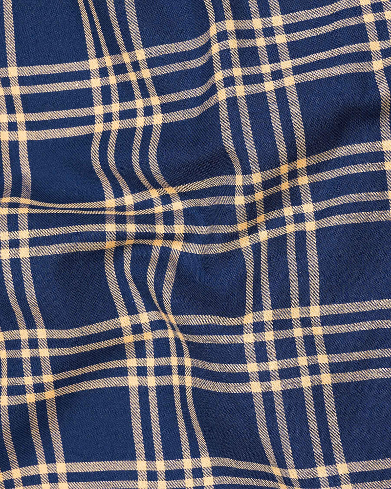 Cloud Burst Blue Twill Plaid Premium Cotton Shirt
