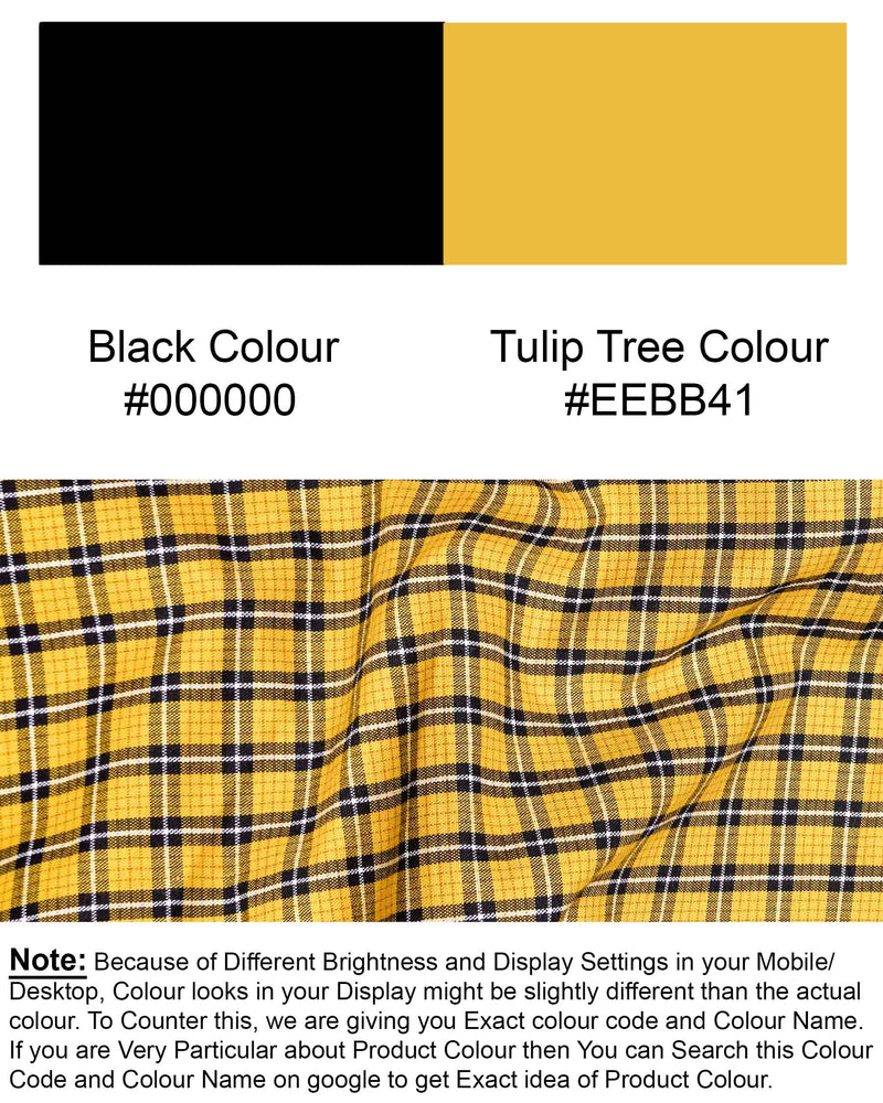Tulip Tree and Black Checkered Premium Cotton Shirt