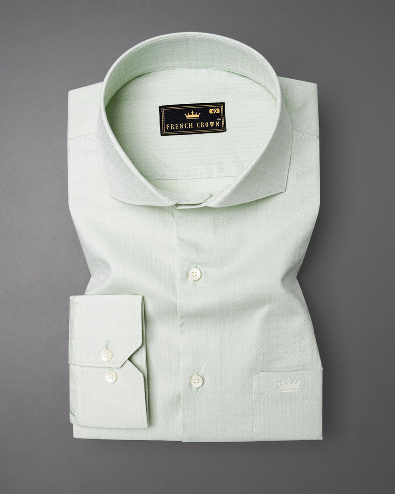 Gainsboro Green Dobby Textured Premium Giza Cotton Shirt