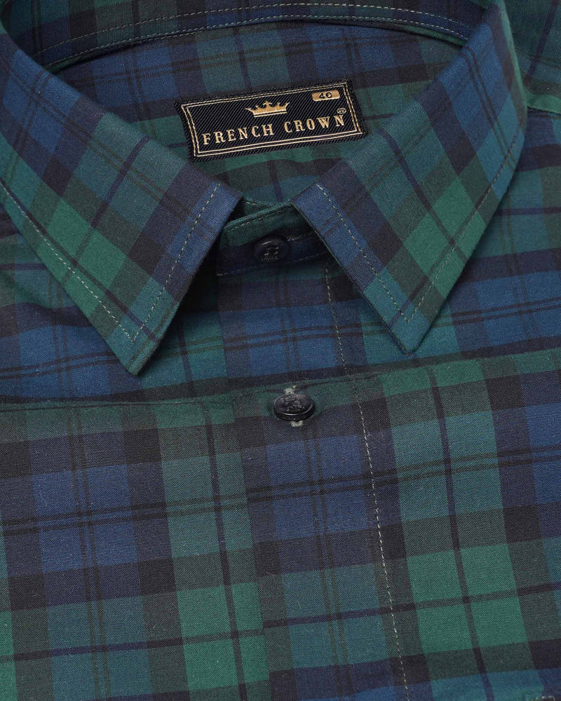 Plantation Green Plaid Premium Cotton Shirt
