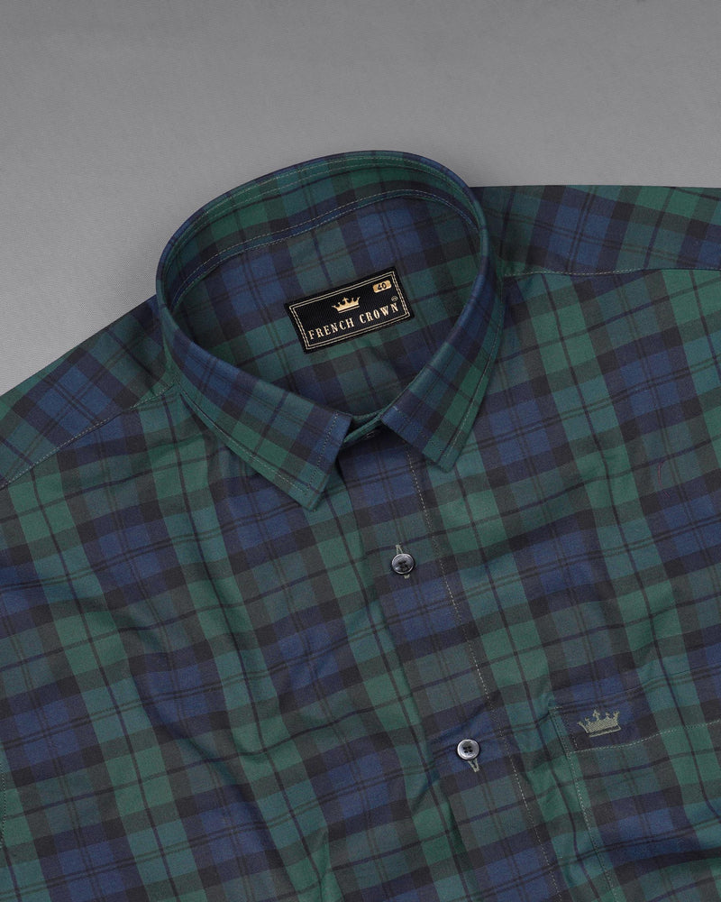 Plantation Green Plaid Premium Cotton Shirt