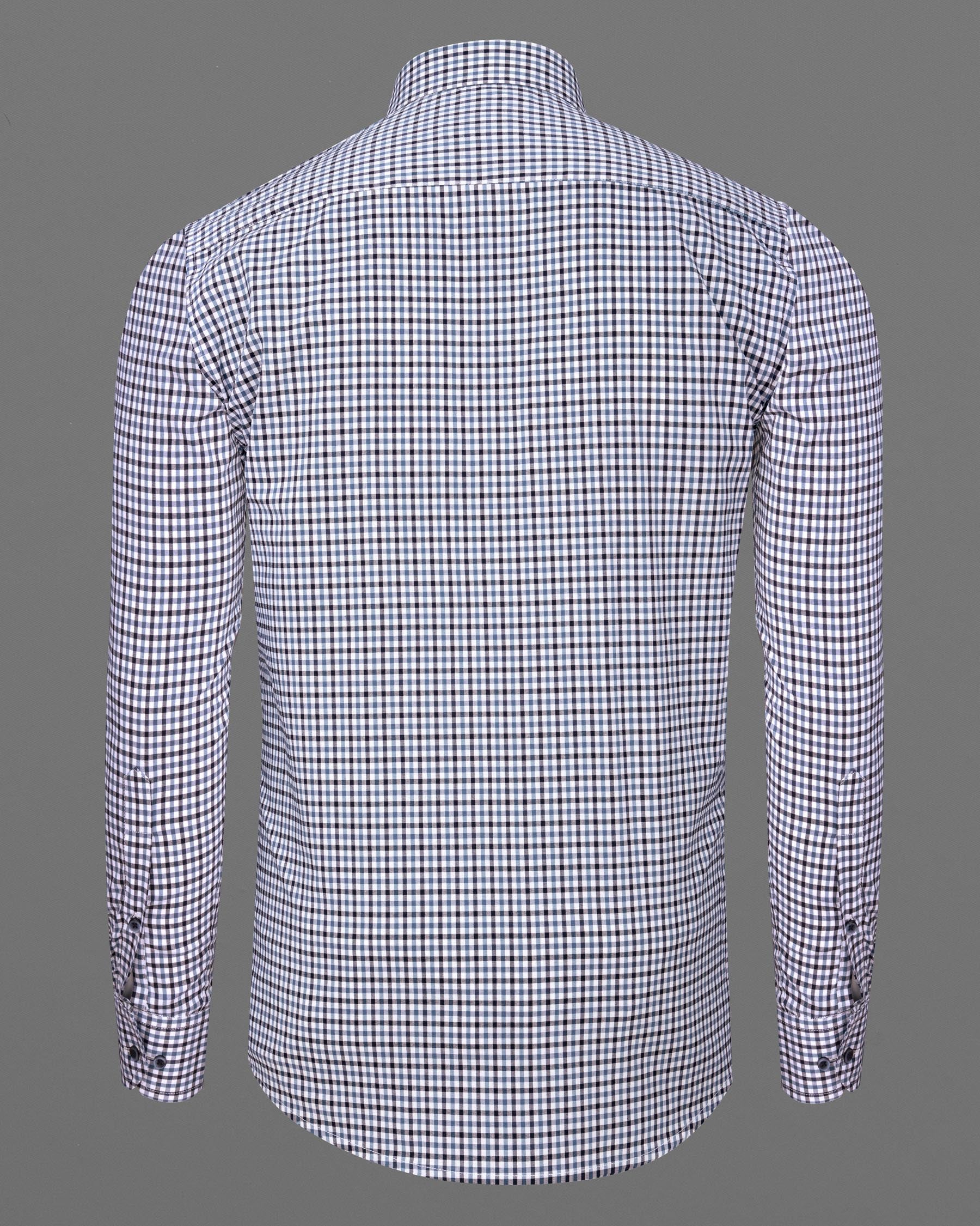 Amethyst Smoke with Waikawa Blue Checkered Premium Cotton Shirt