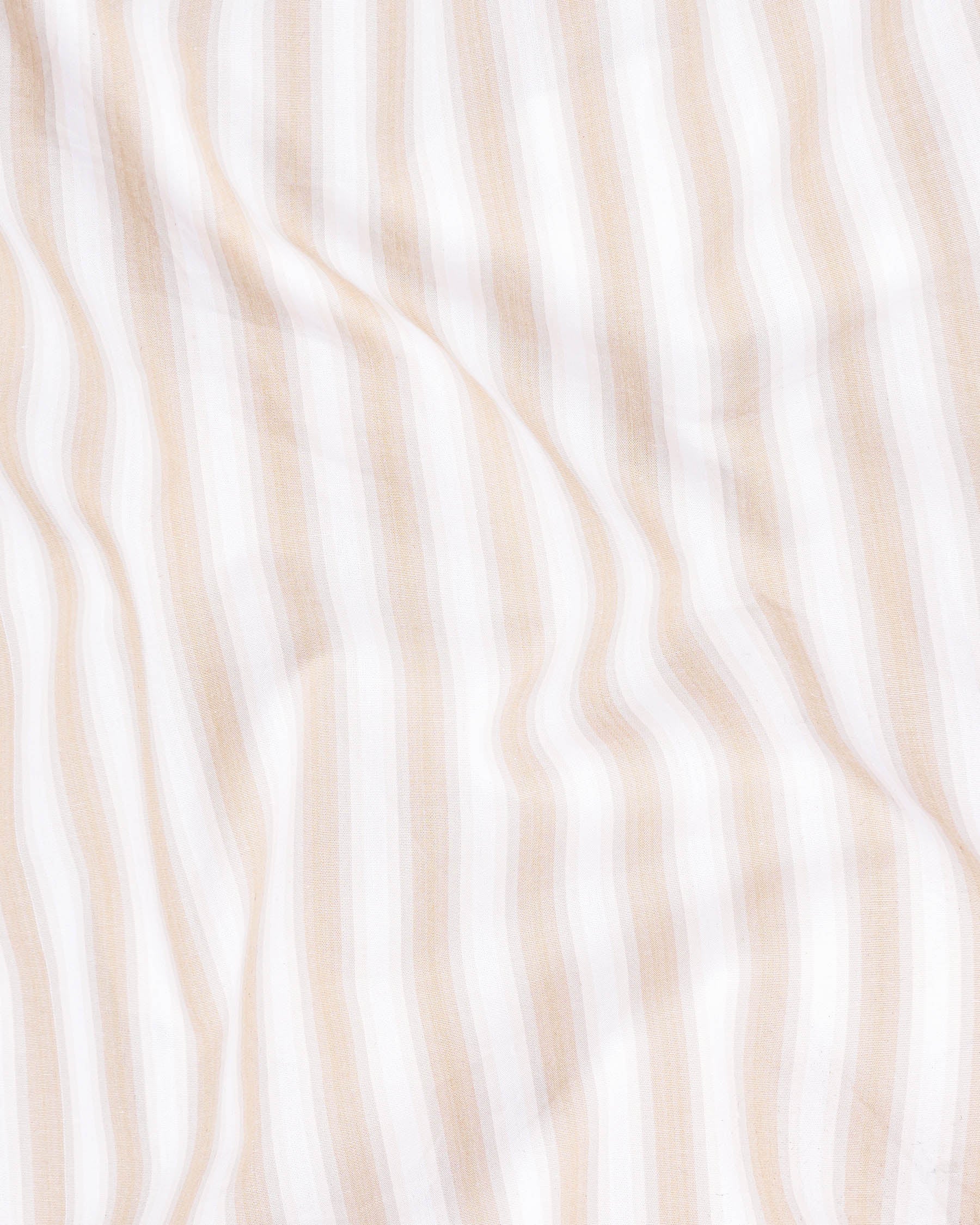 Dust Storm Brown Striped with White Collar Premium Cotton Shirt