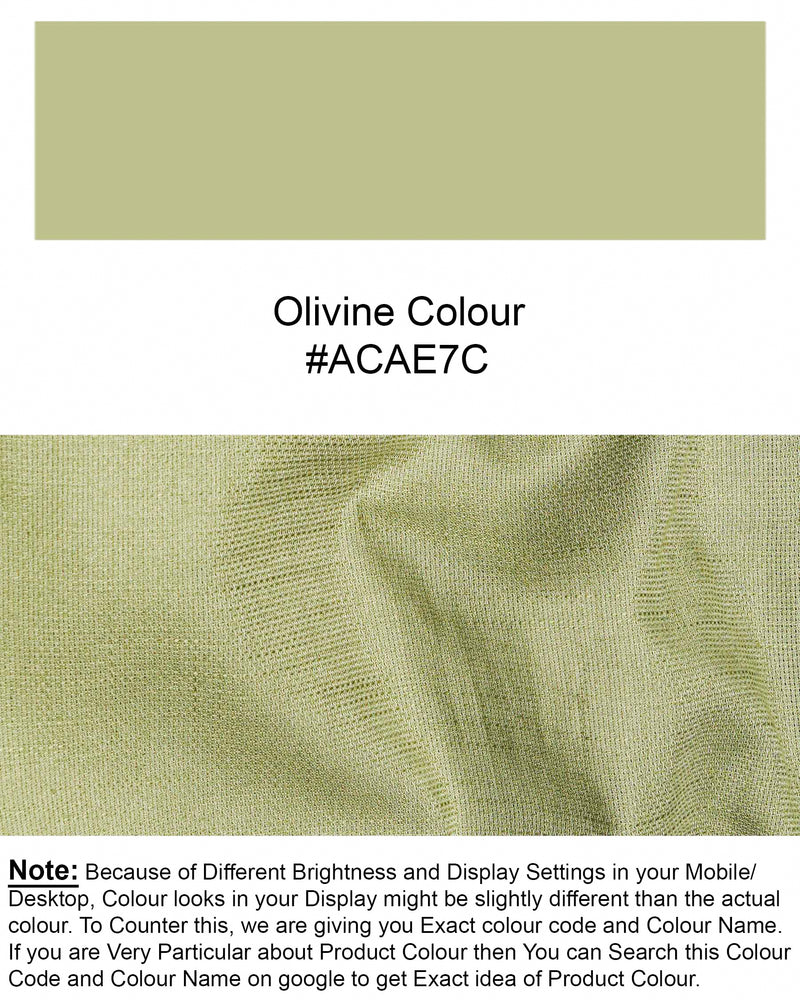 Olivine Green Dobby Textured Premium Giza Cotton Shirt