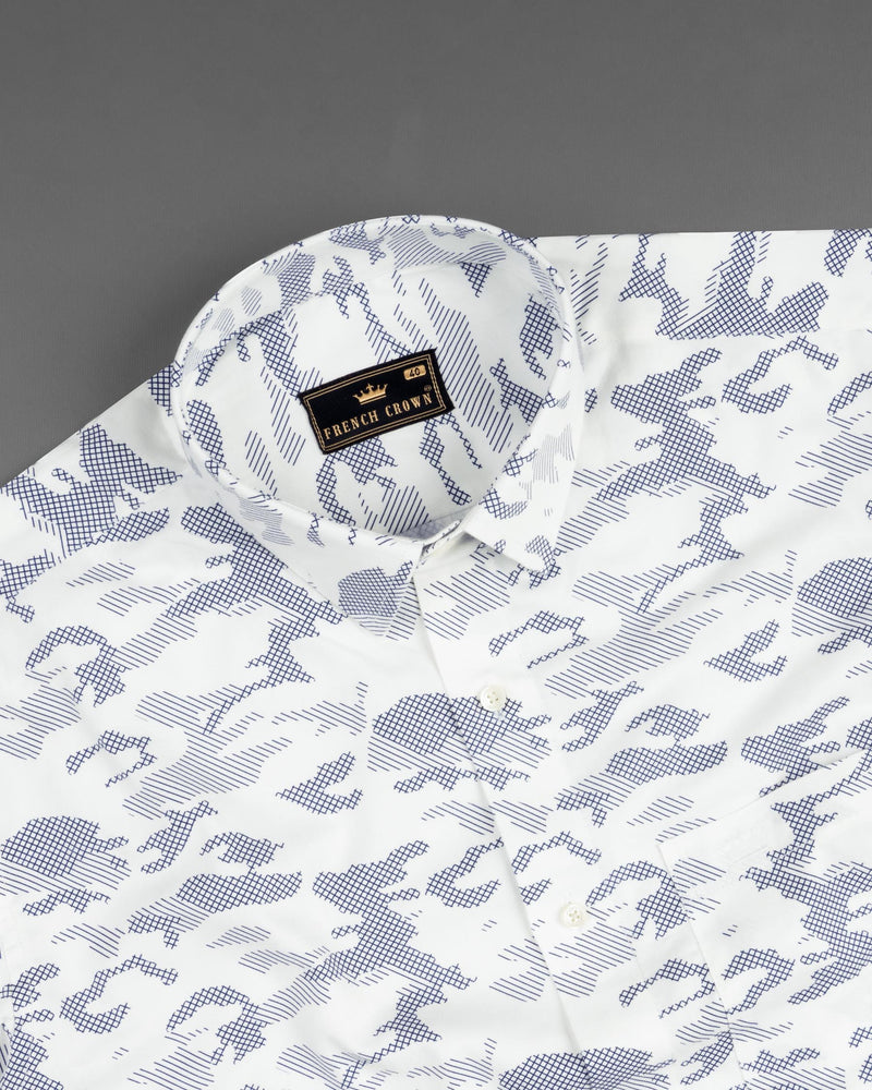 Bright White Camouflage Super Soft Premium Cotton Shirt