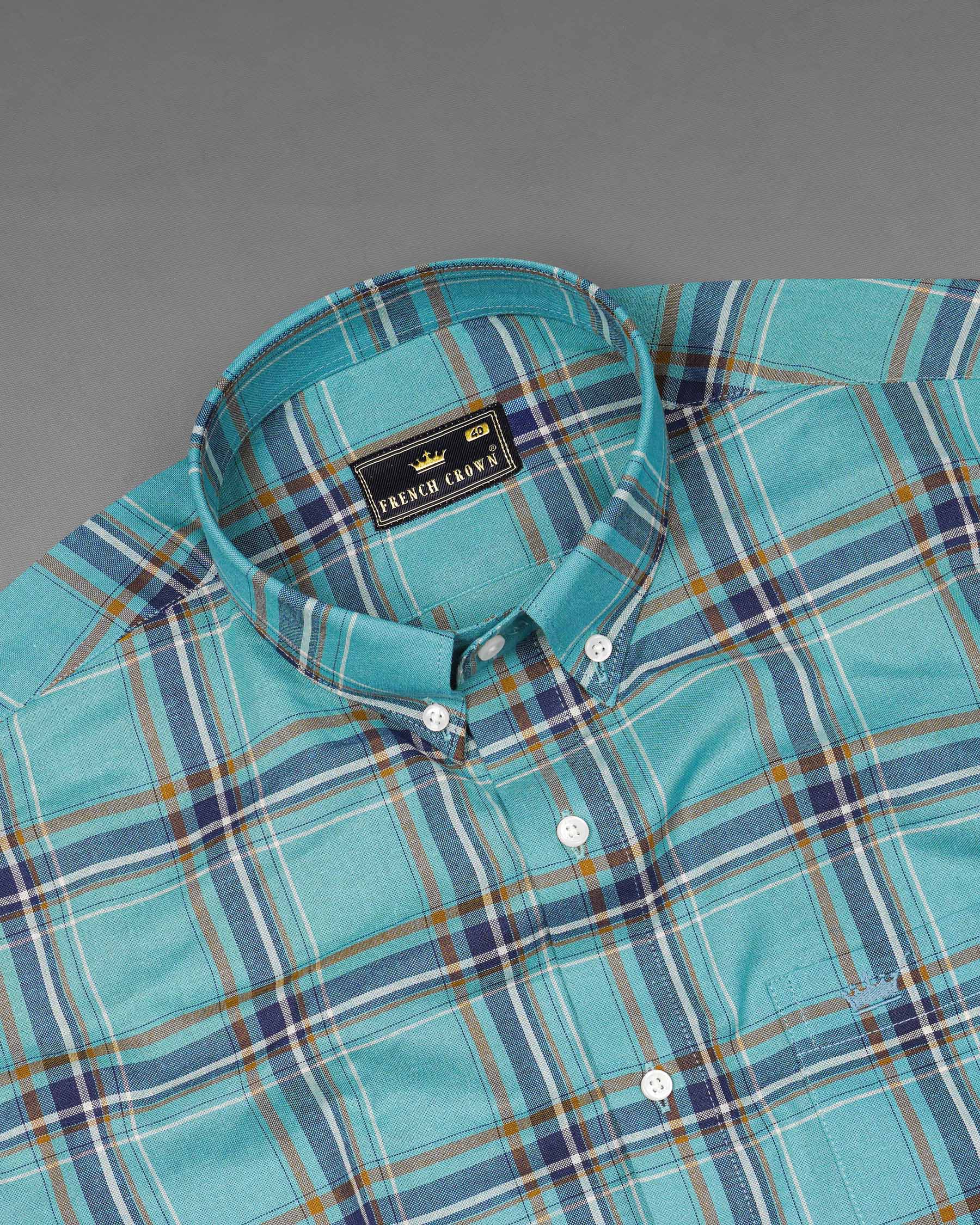Neptune Blue Plaid Royal Oxford Shirt