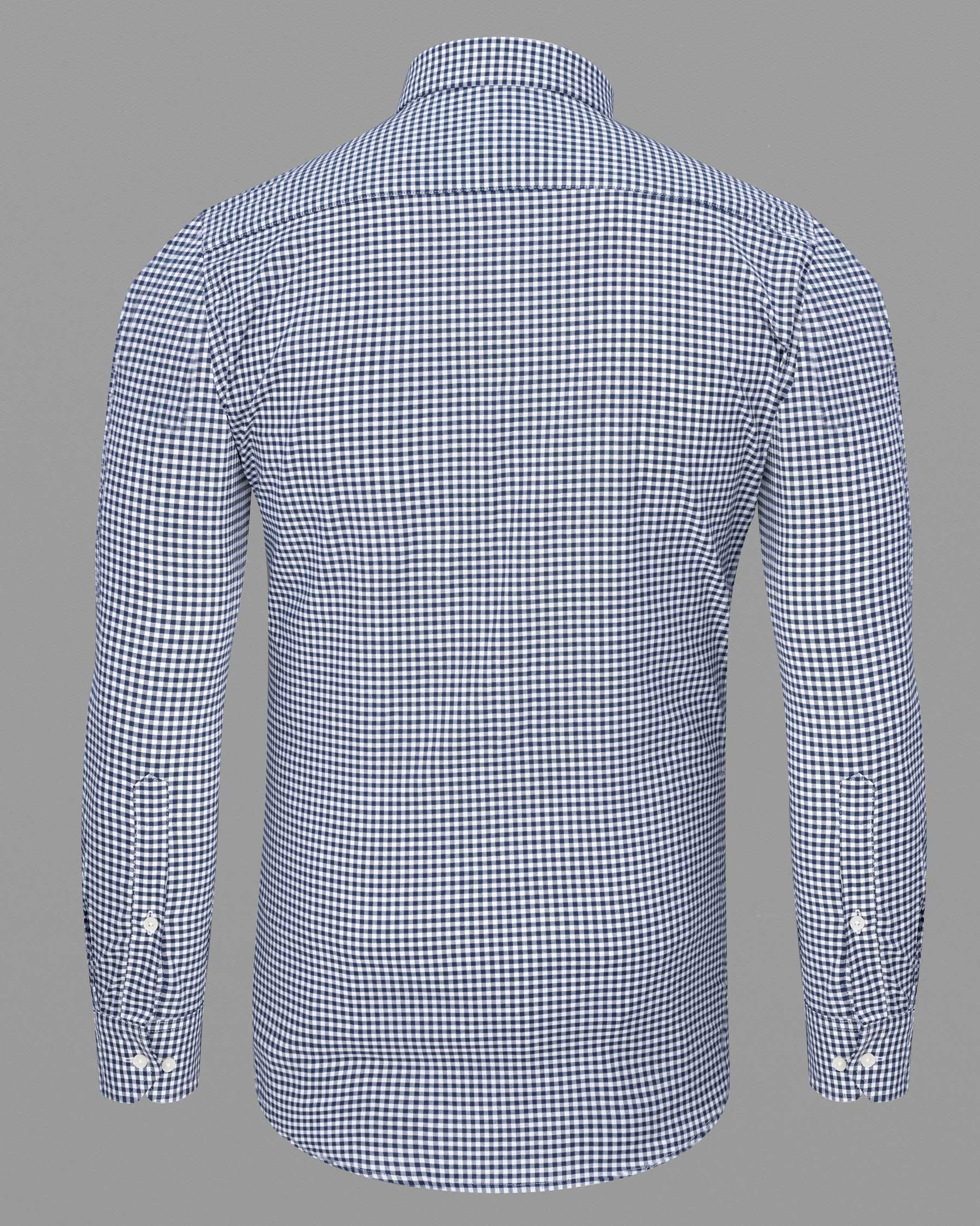 Downriver Blue and White Gingham Checkered Royal Oxford Shirt