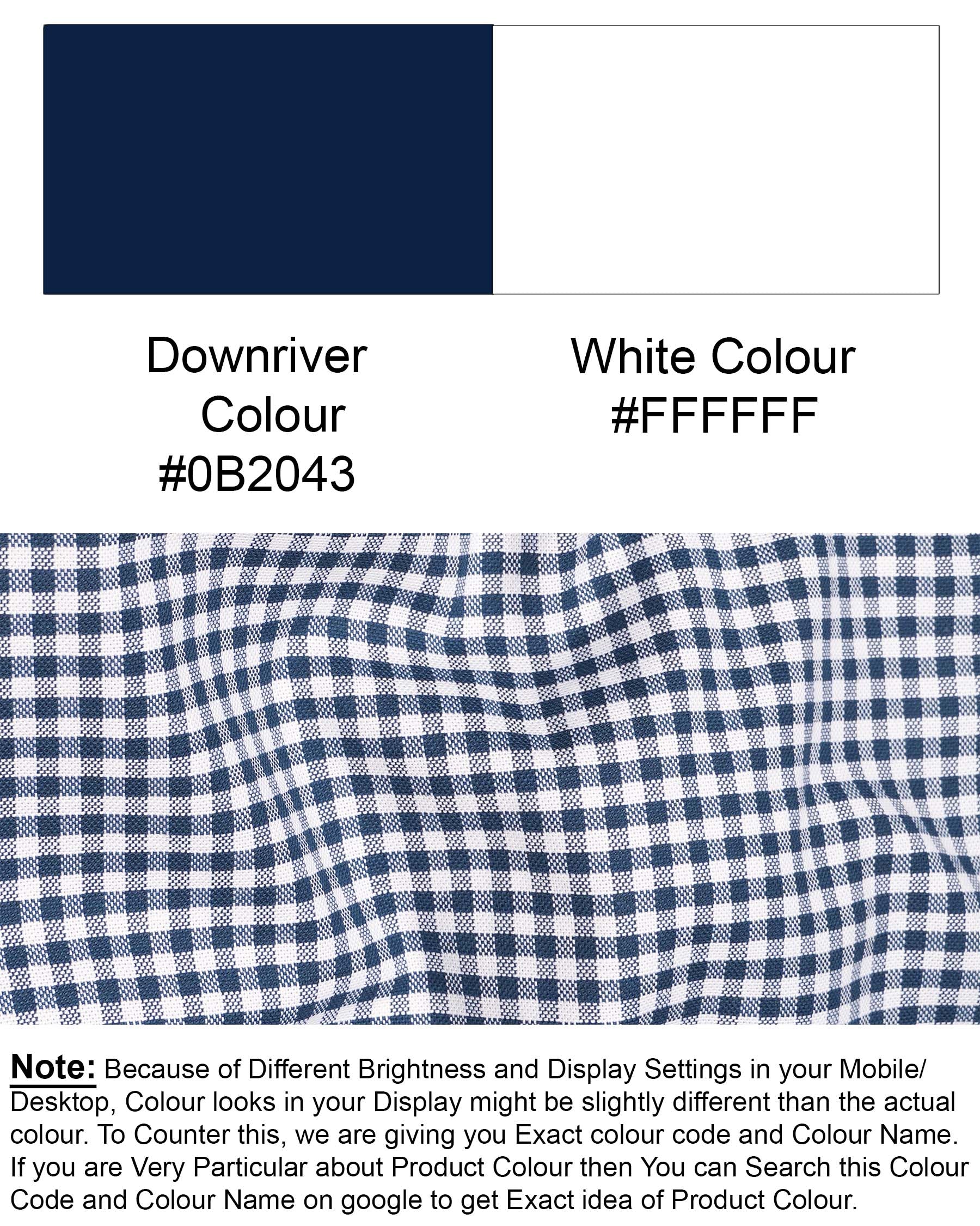 Downriver Blue and White Gingham Checkered Royal Oxford Shirt