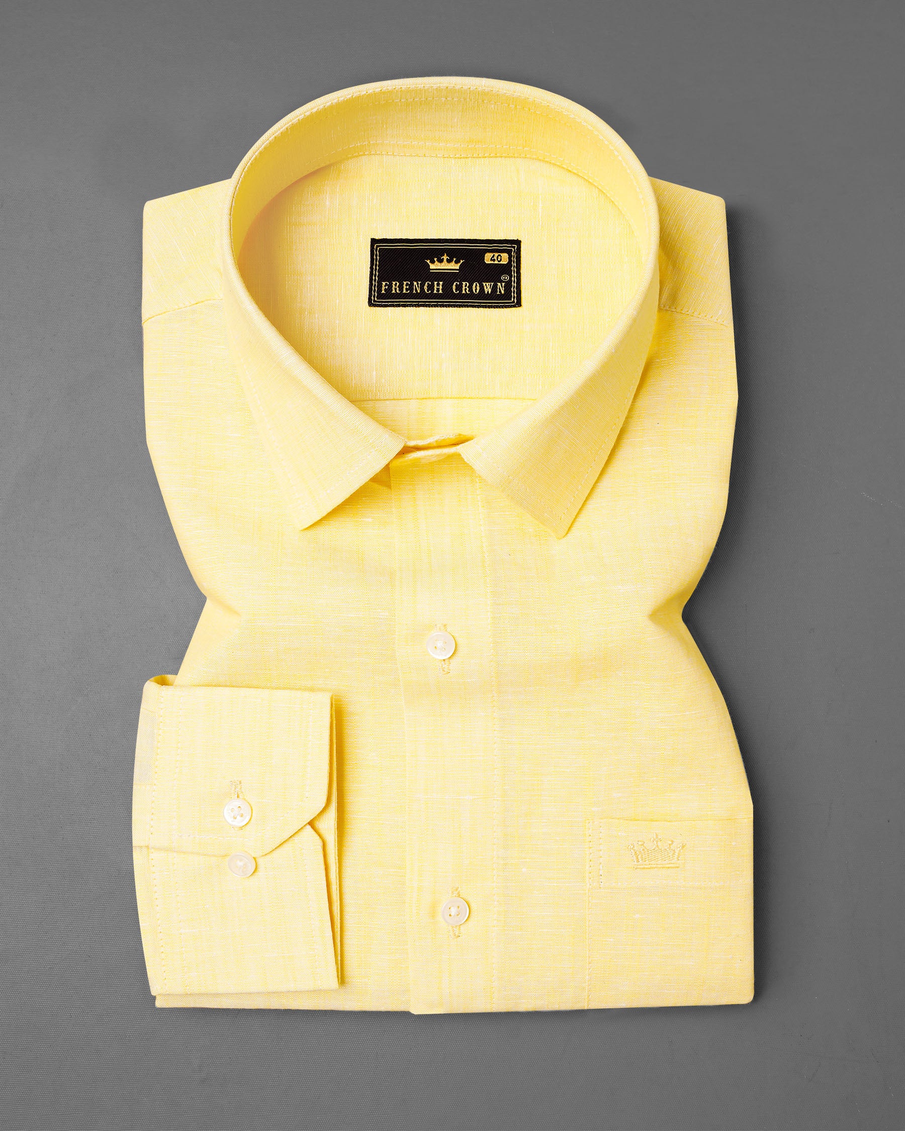 Sweet Corn Yellow Luxurious Linen Shirt