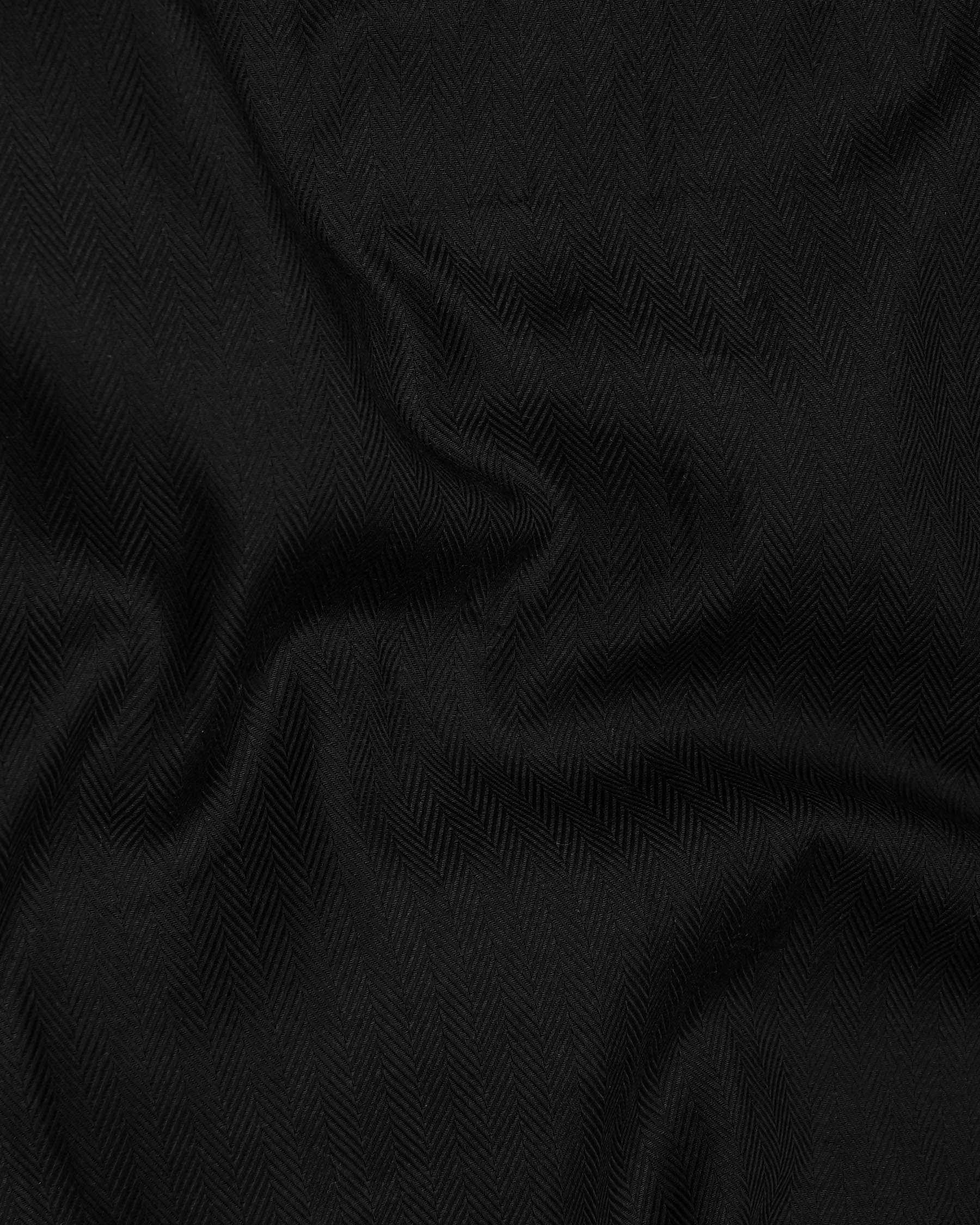 Jade Black Herringbone Shirt