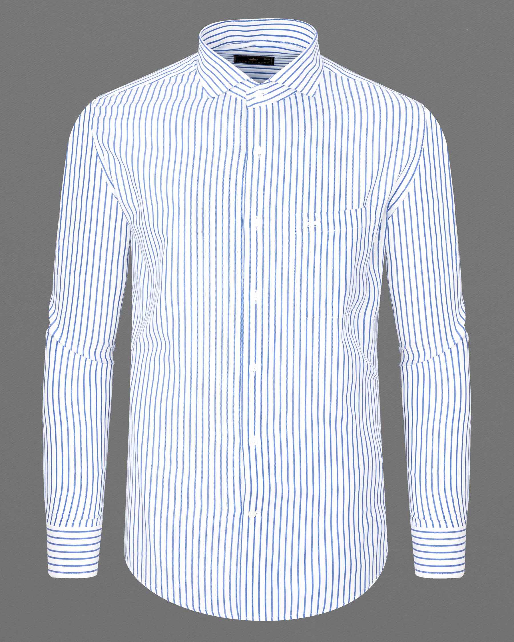 Porage Blue and White Twill Striped Shirt 7391-CA-38, 7391-CA-H-38, 7391-CA-39, 7391-CA-H-39, 7391-CA-40, 7391-CA-H-40, 7391-CA-42, 7391-CA-H-42, 7391-CA-44, 7391-CA-H-44, 7391-CA-46, 7391-CA-H-46, 7391-CA-48, 7391-CA-H-48, 7391-CA-50, 7391-CA-H-50, 7391-CA-52, 7391-CA-H-52