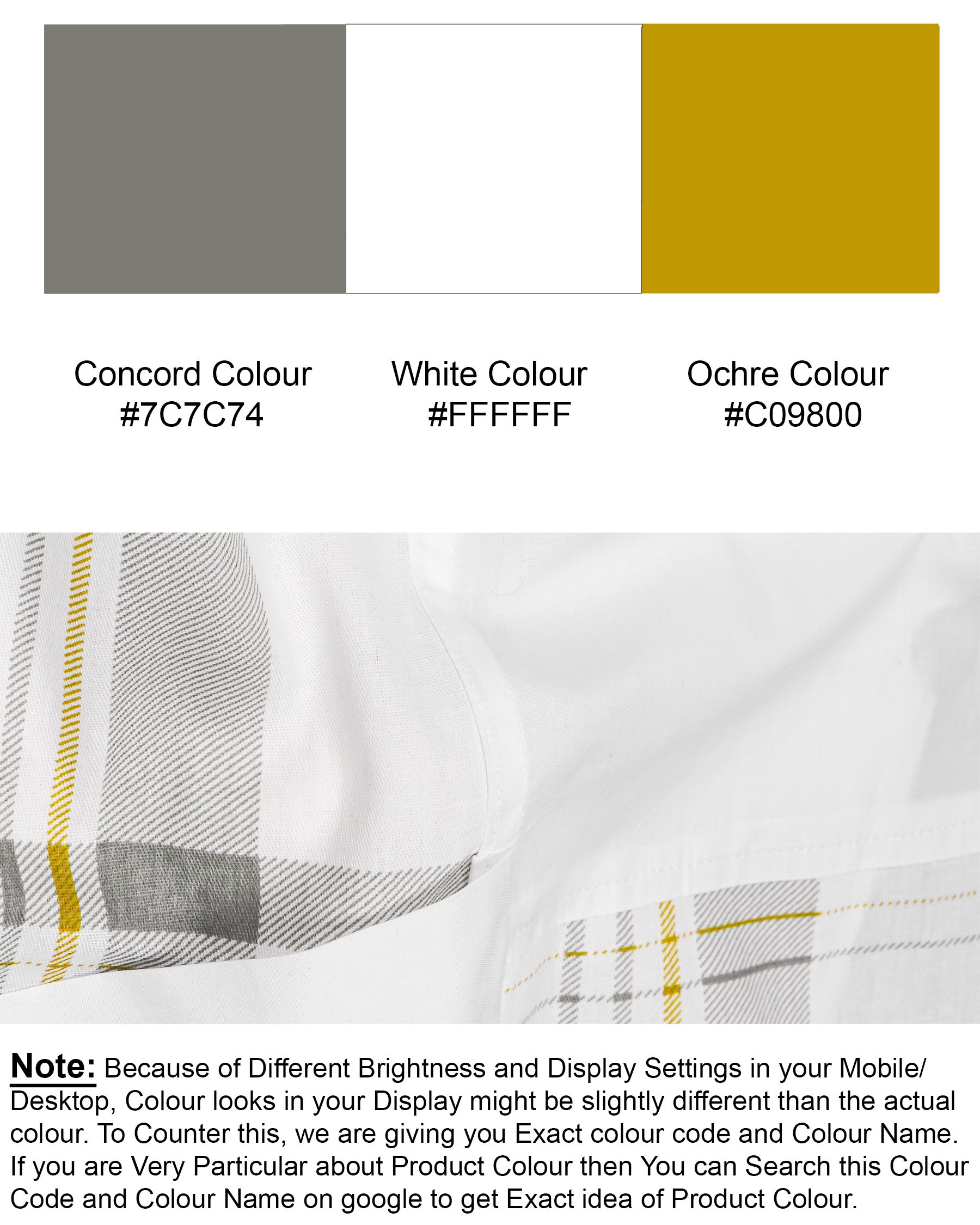 Bright White Plaid Premium Cotton Designer Shirt