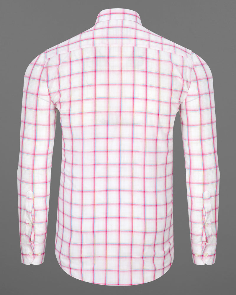 Carnation Pink Plaid Premium Cotton Shirt