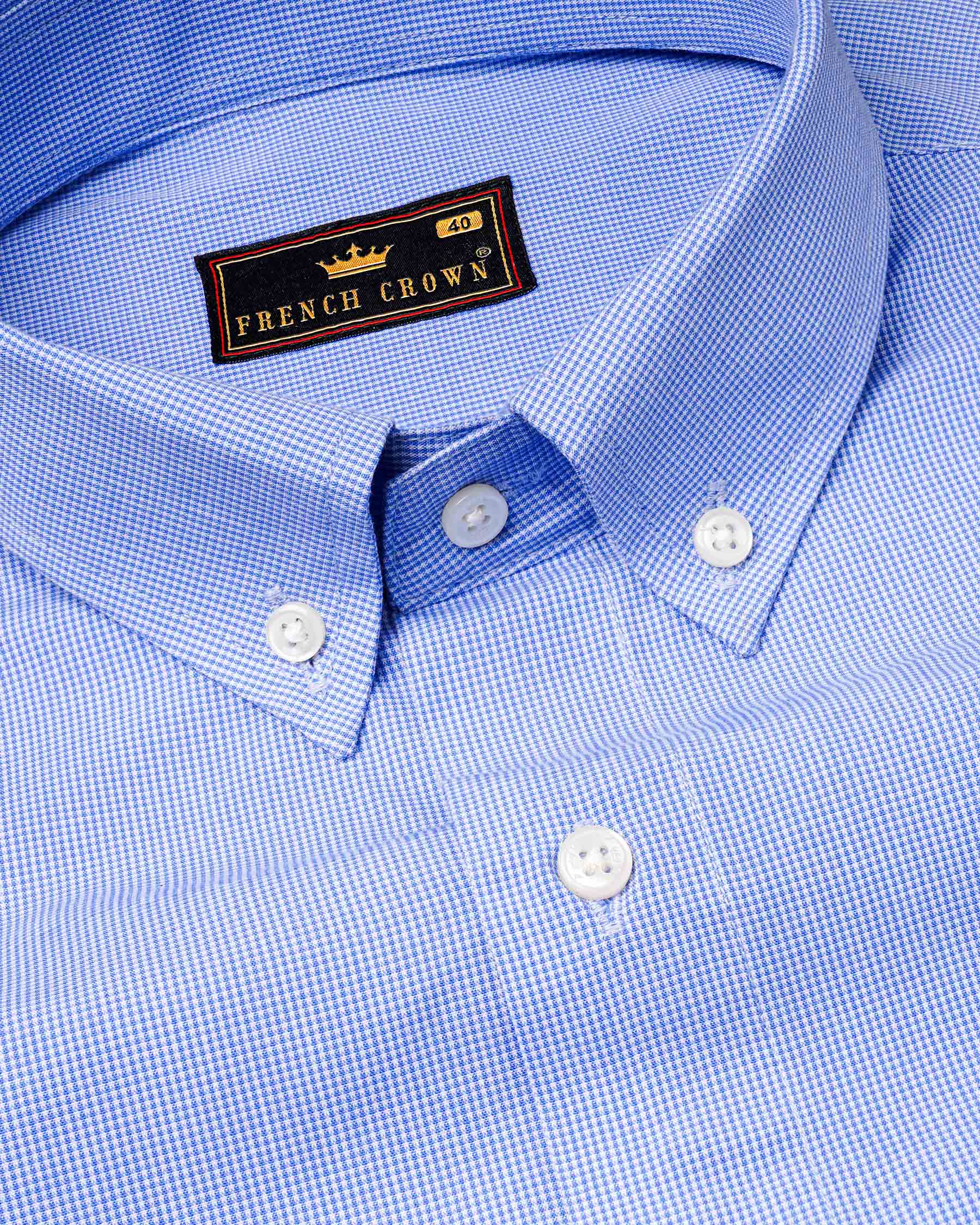 Havelock Blue and White Premium Cotton Shirt