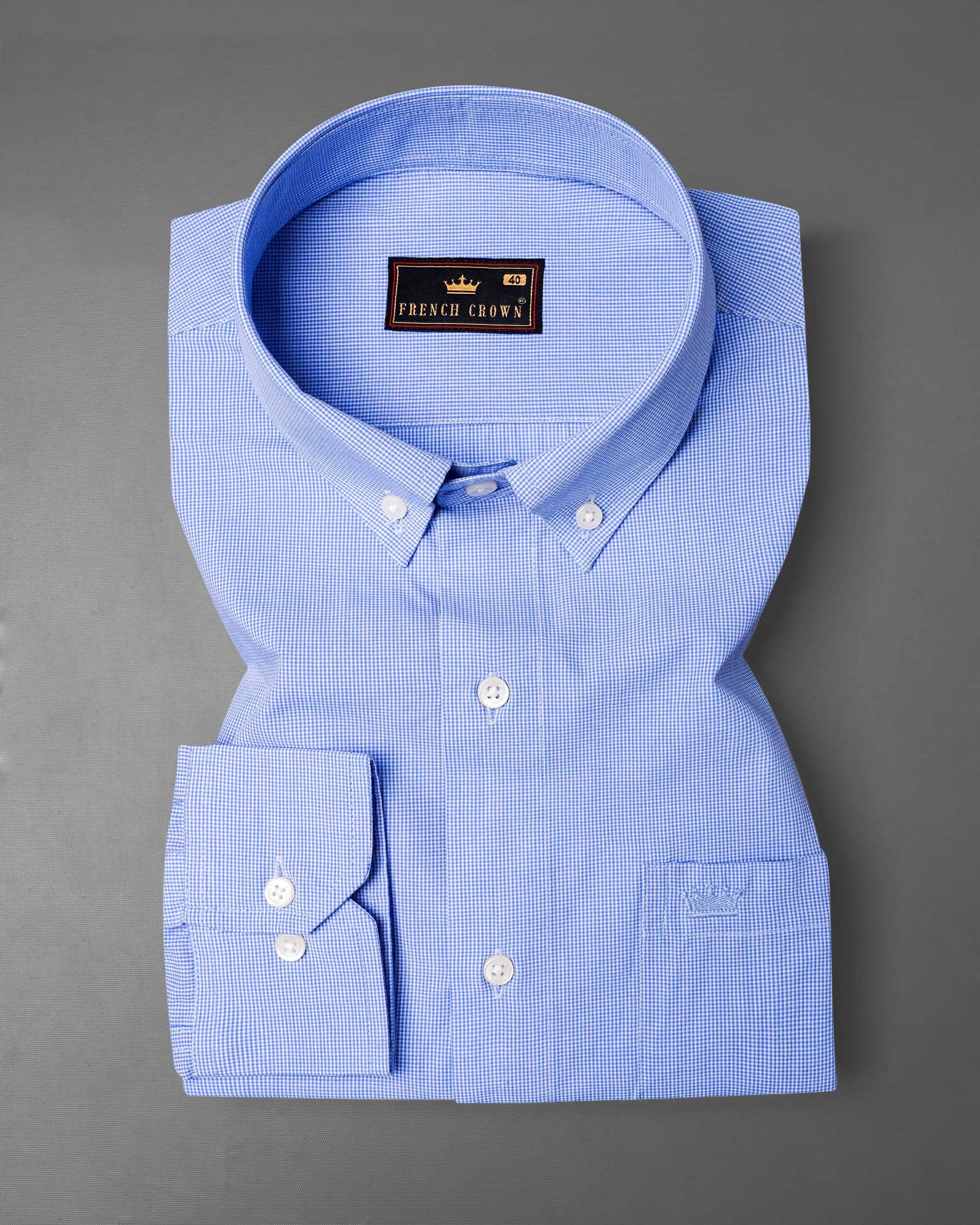 Havelock Blue and White Premium Cotton Shirt