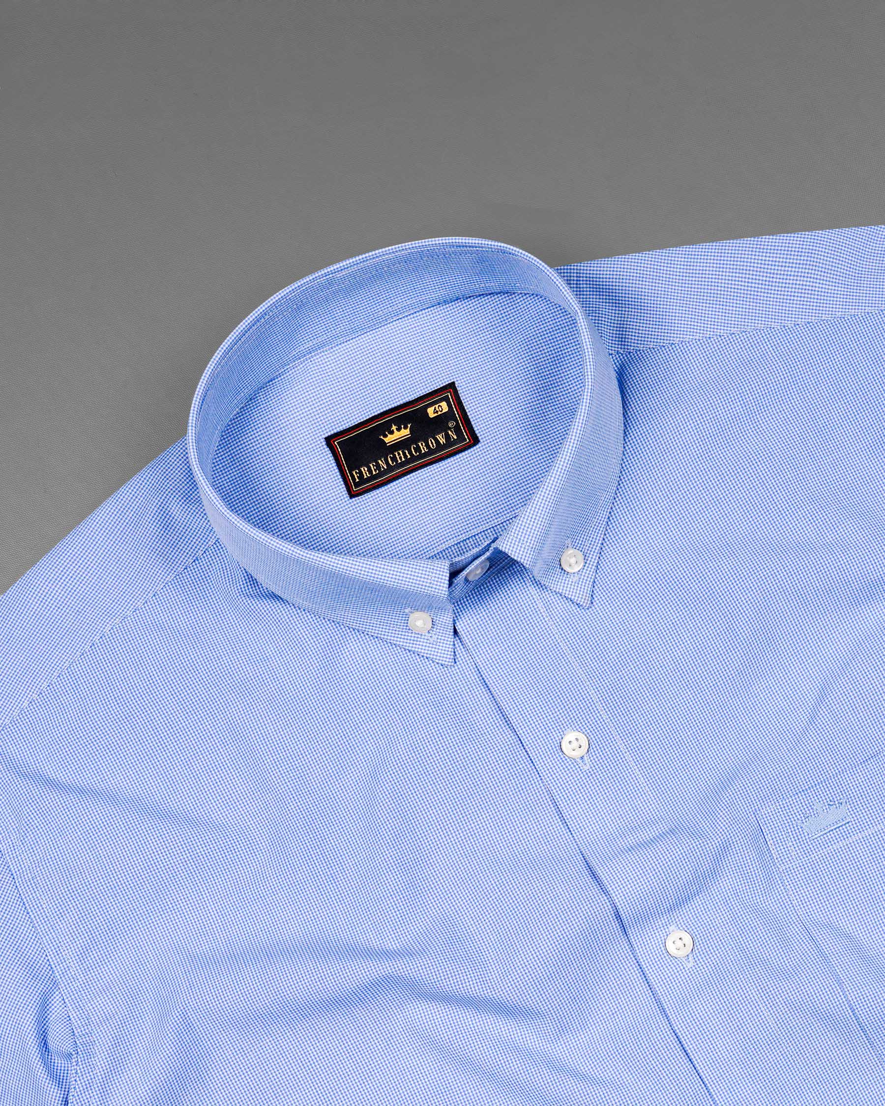 Havelock Blue and White Premium Cotton Shirt