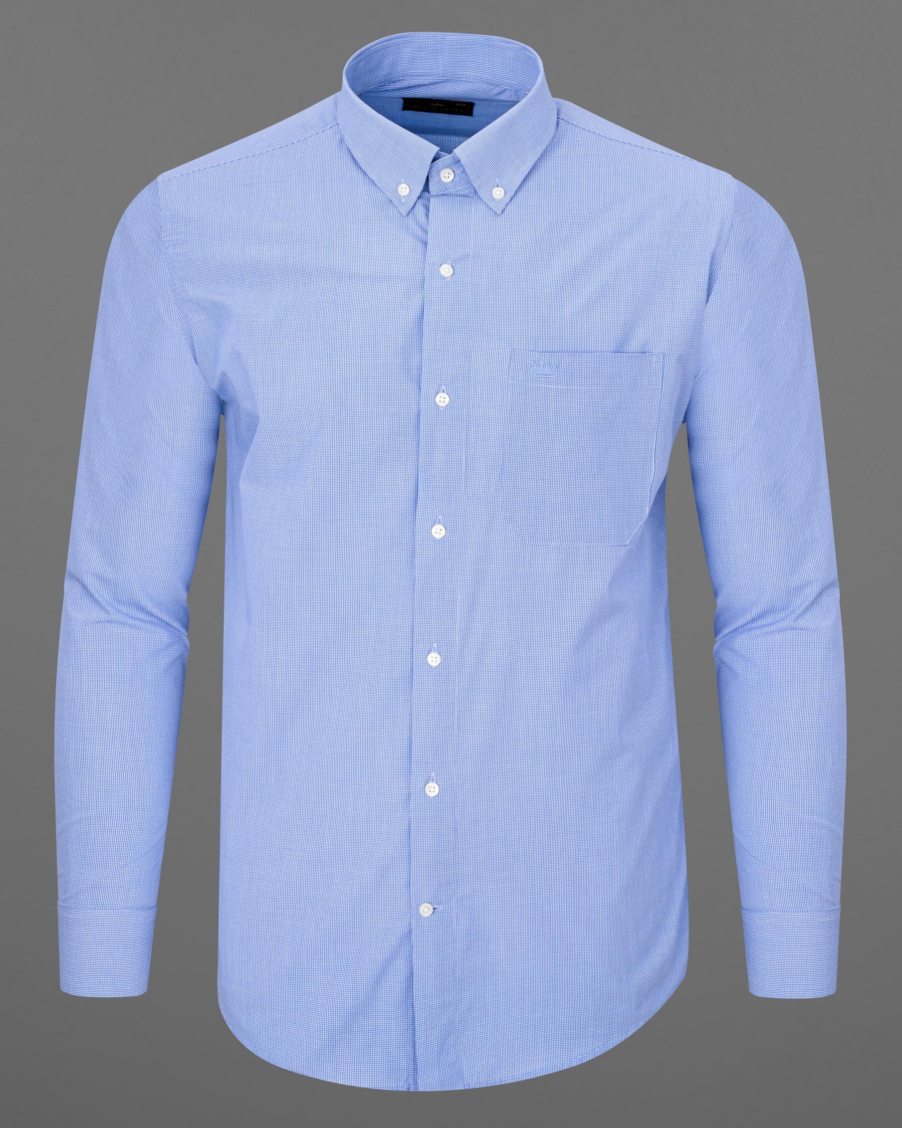 Havelock Blue and White Premium Cotton Shirt