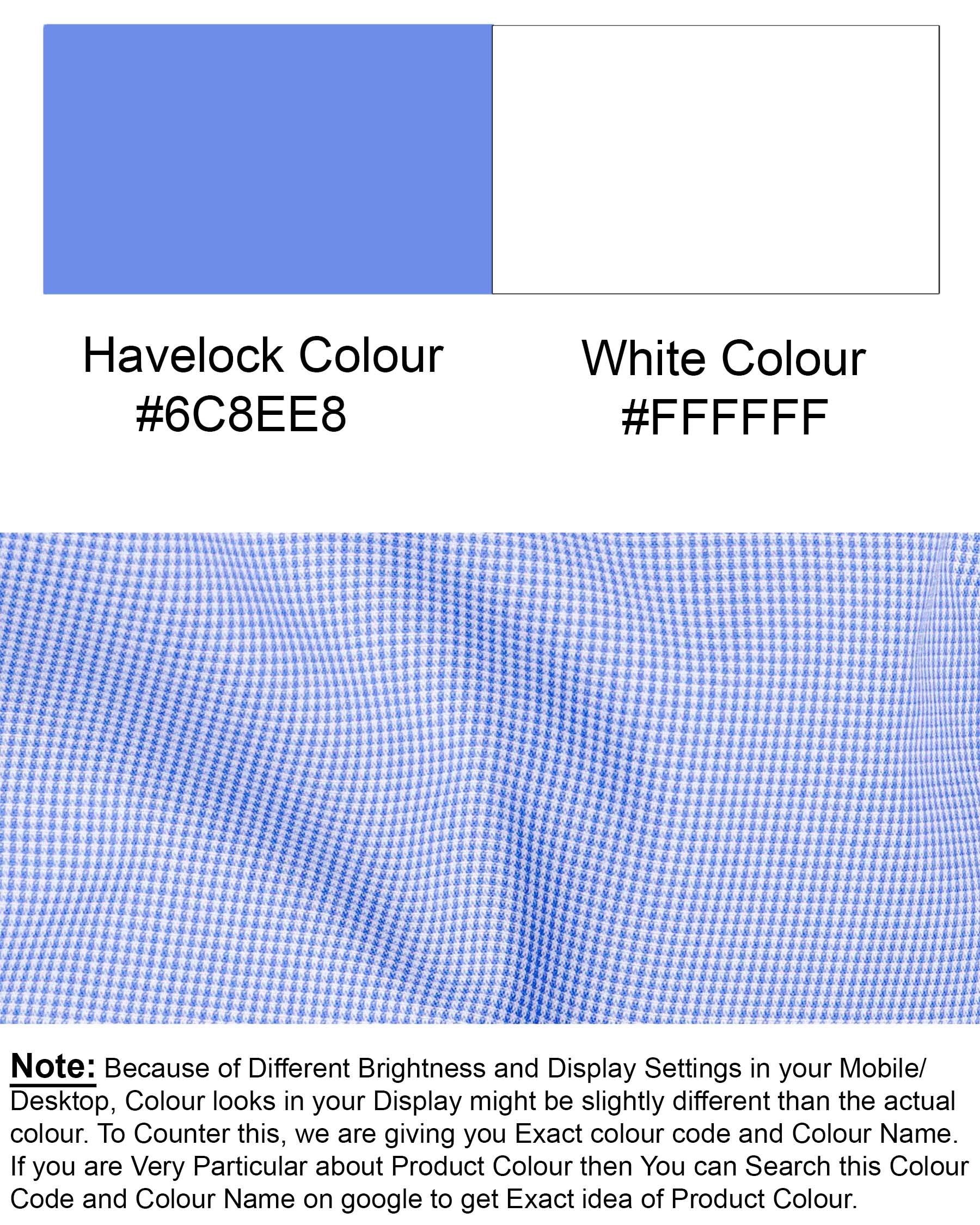 Havelock Blue and White Premium Cotton Shirt