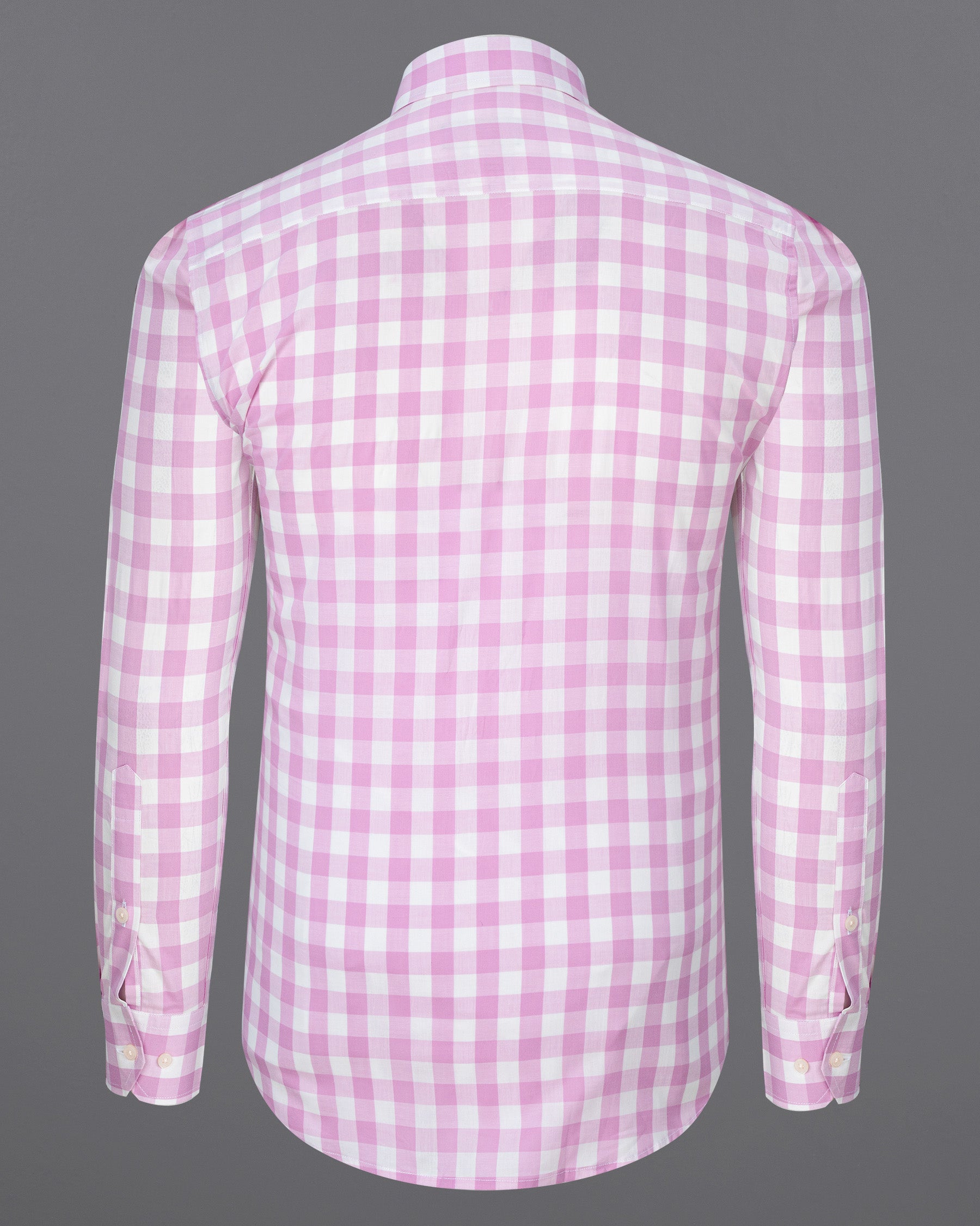 Melanie Pink and White Checkered Premium Cotton Shirt