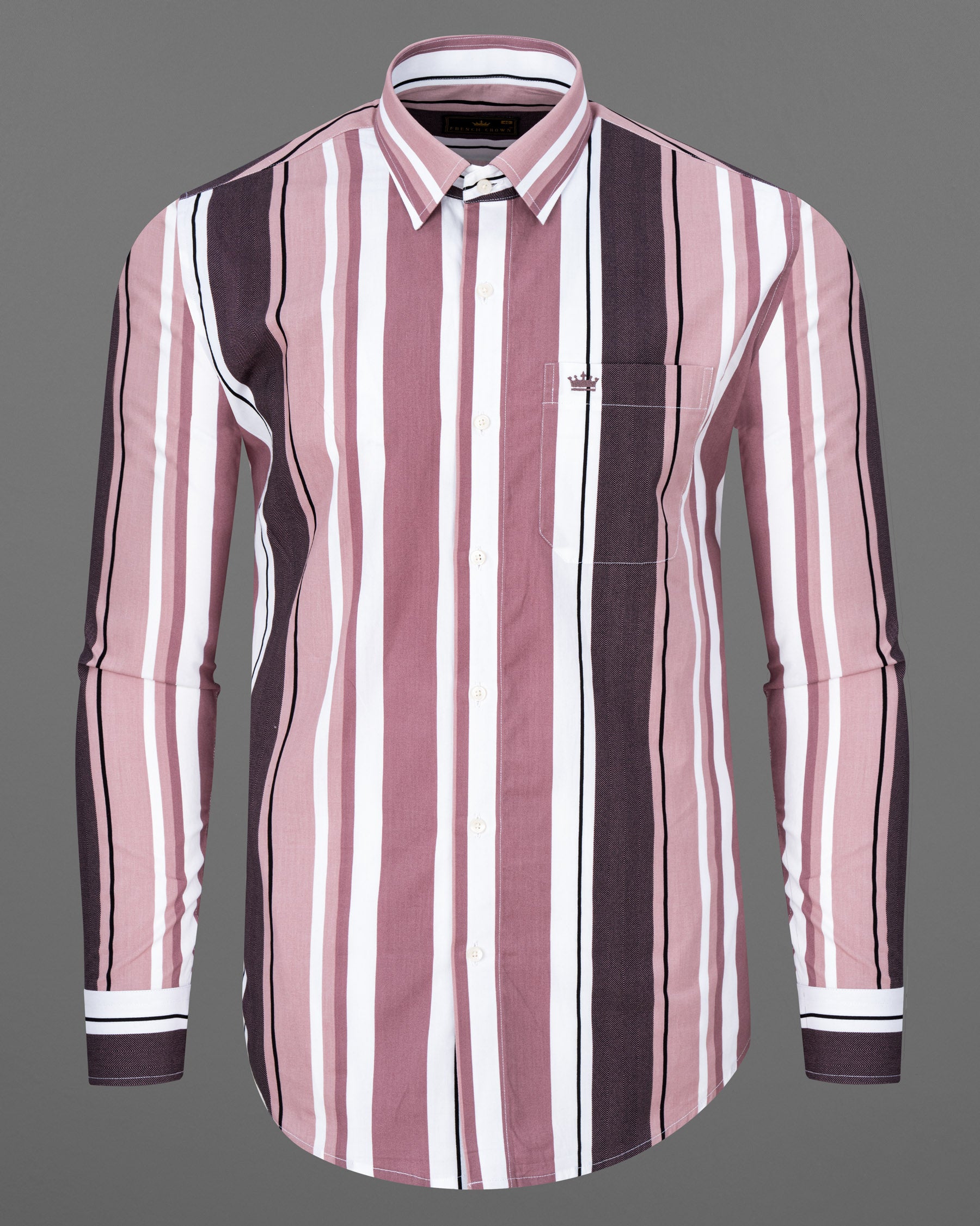 Bouquet with Melaine Pink Striped Premium Cotton Shirt